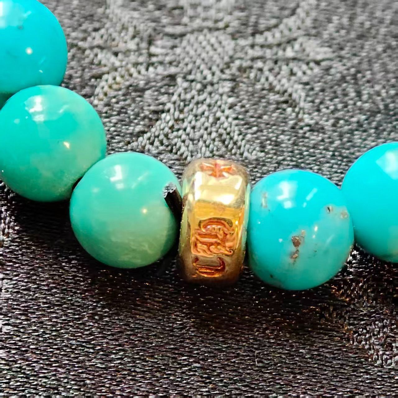 Chrome Hearts Chrome Hearts 22K Gold Turquoise Bracelet Size ONE SIZE - 3 Thumbnail