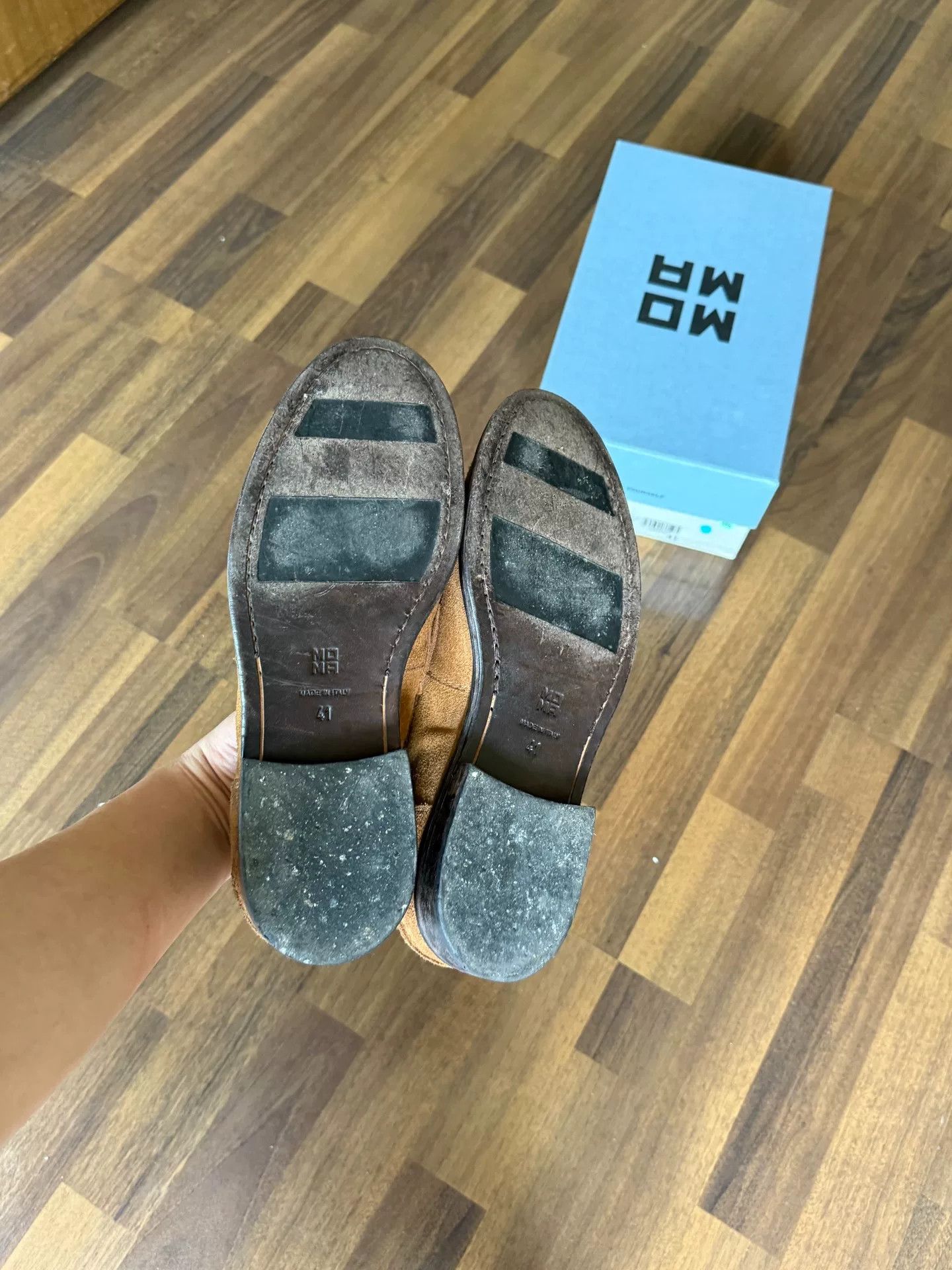 MoMA MOMA Men's Distressed Suede Loafers Size US 8 / EU 41 - 7 Thumbnail