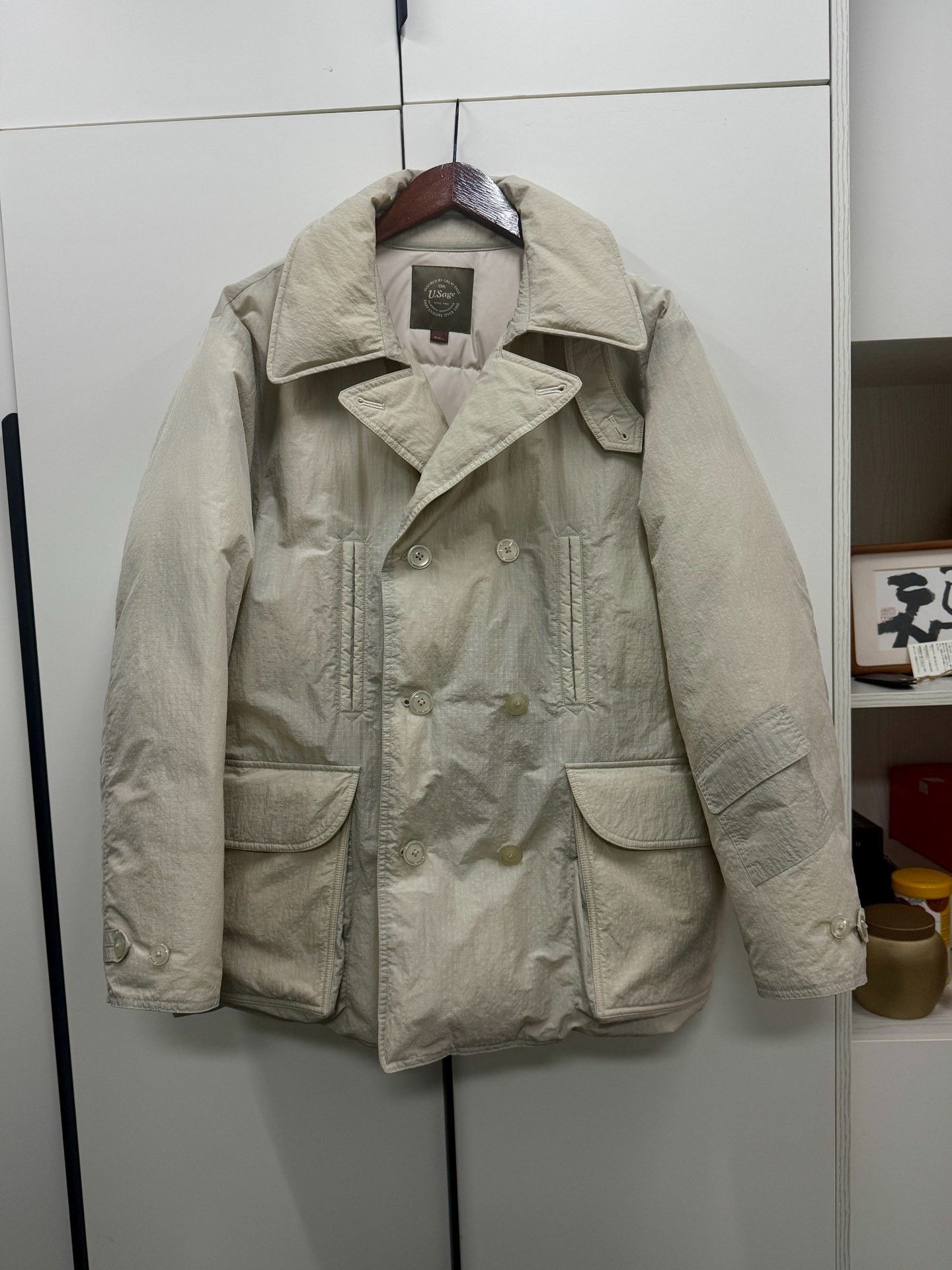 Sage U.Sage FW23 Metallic Nylon Down Pea Coat Size US M / EU 48-50 / 2 - 4 Thumbnail