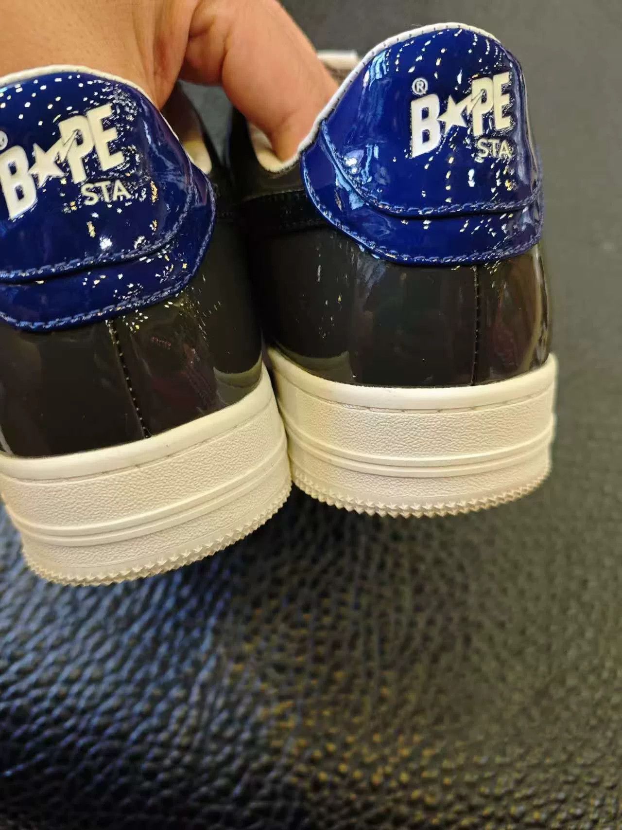 Bape BAPESTA Patent Leather Blue Low-Top Sneakers Size US 9 / EU 42 - 3 Thumbnail