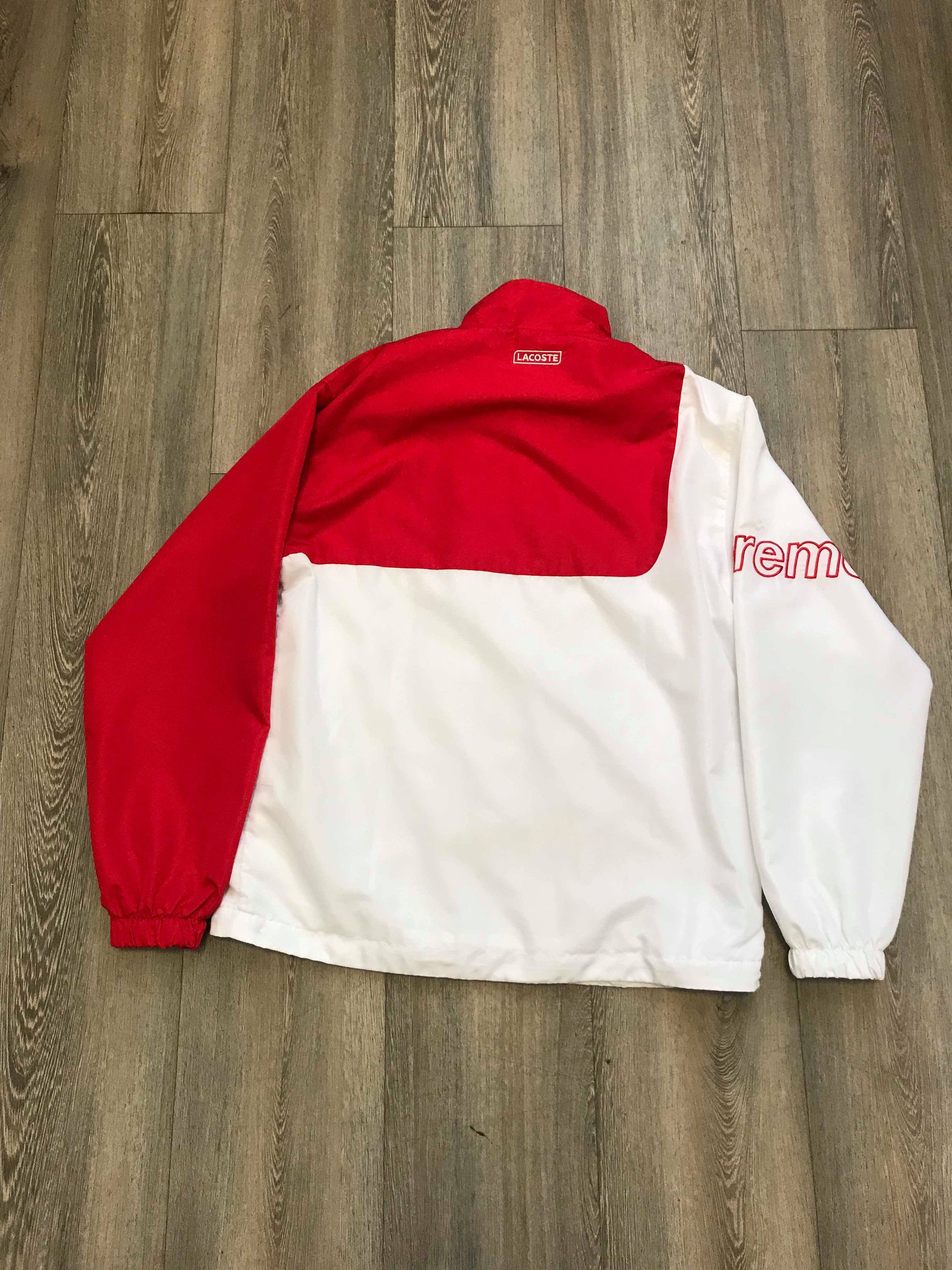 Lacoste Supreme Supreme x Lacoste Track Jacket Red SS 2017 Grailed