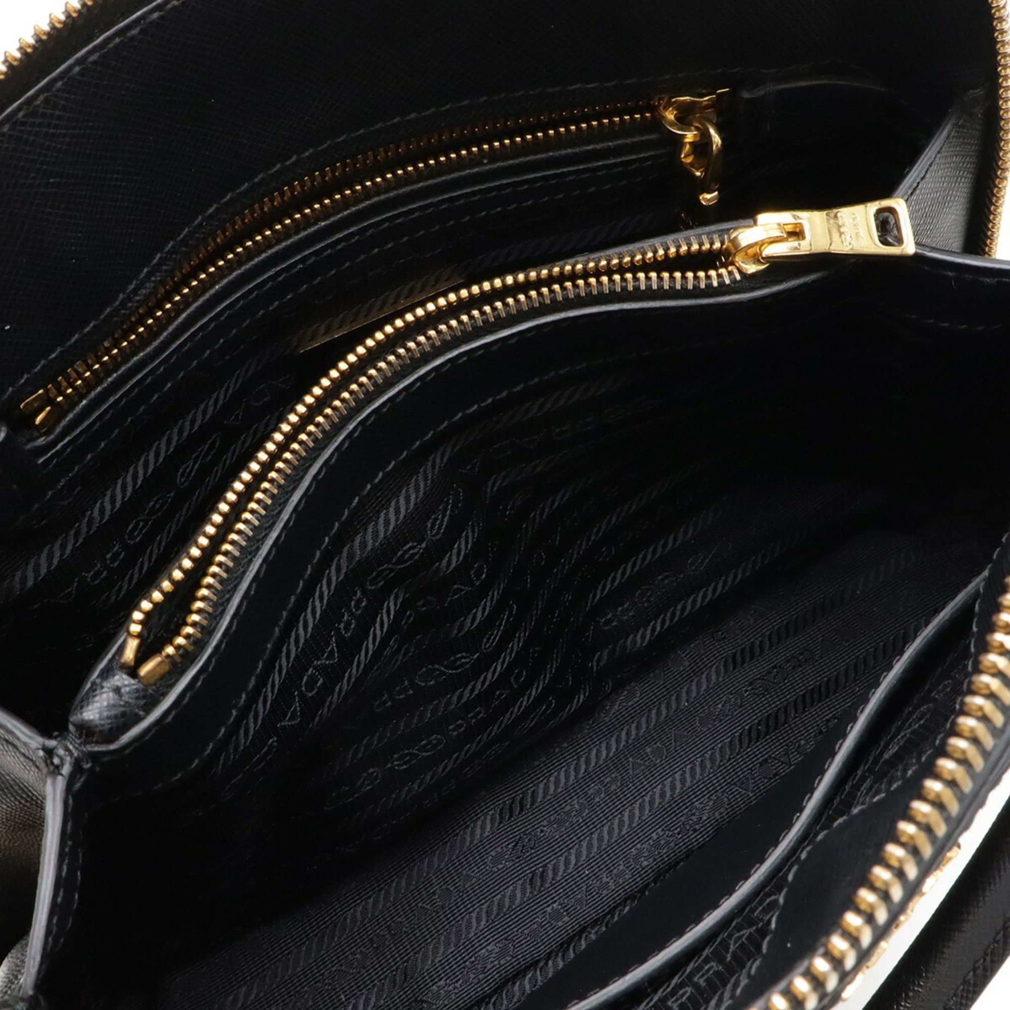 Prada PRADA Promenade Triangle Handbag/Shoulder Bag in Saffiano Leather, Nero Black, 1BA838 Size ONE SIZE - 8 Thumbnail