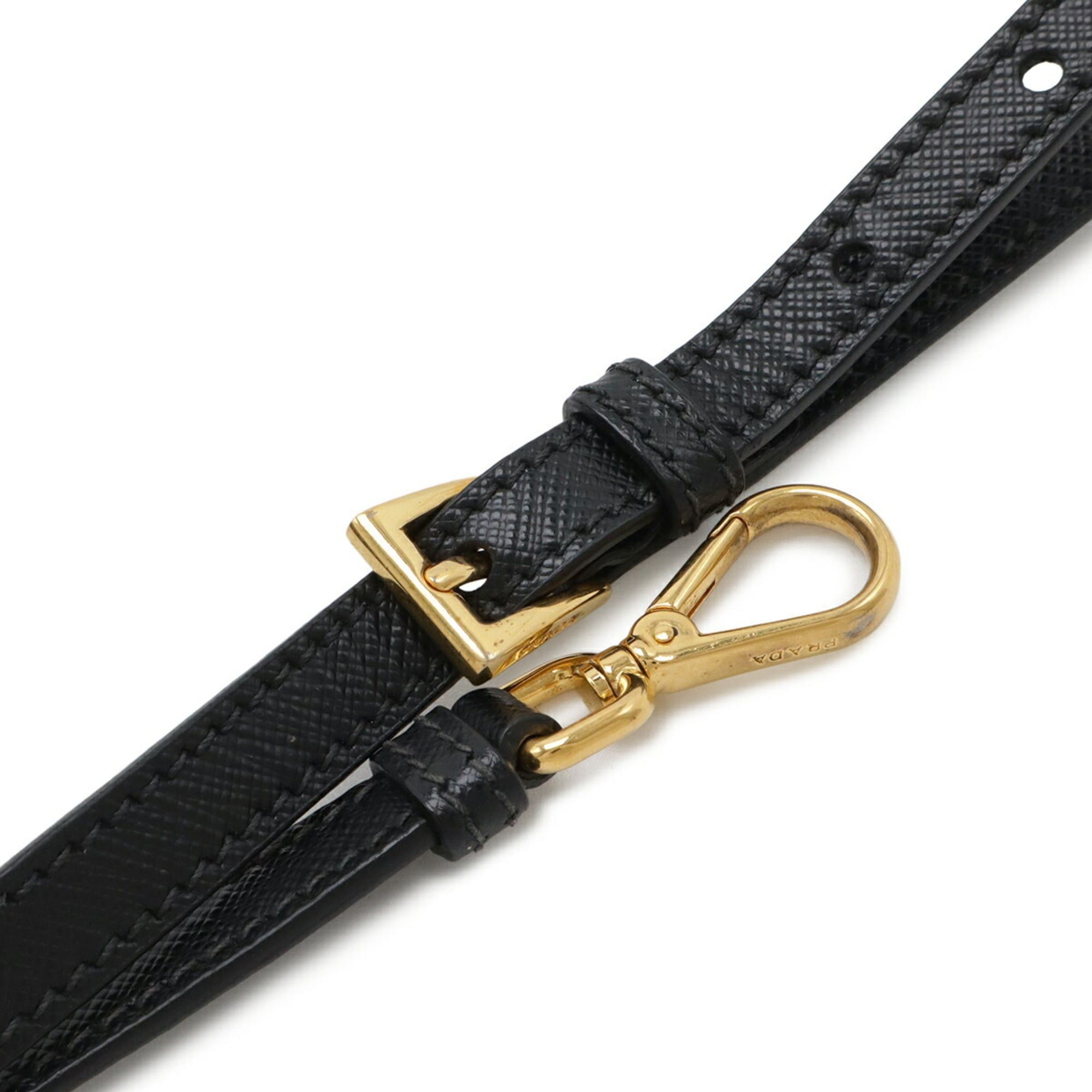 Prada PRADA Promenade Triangle Handbag/Shoulder Bag in Saffiano Leather, Nero Black, 1BA838 Size ONE SIZE - 7 Thumbnail