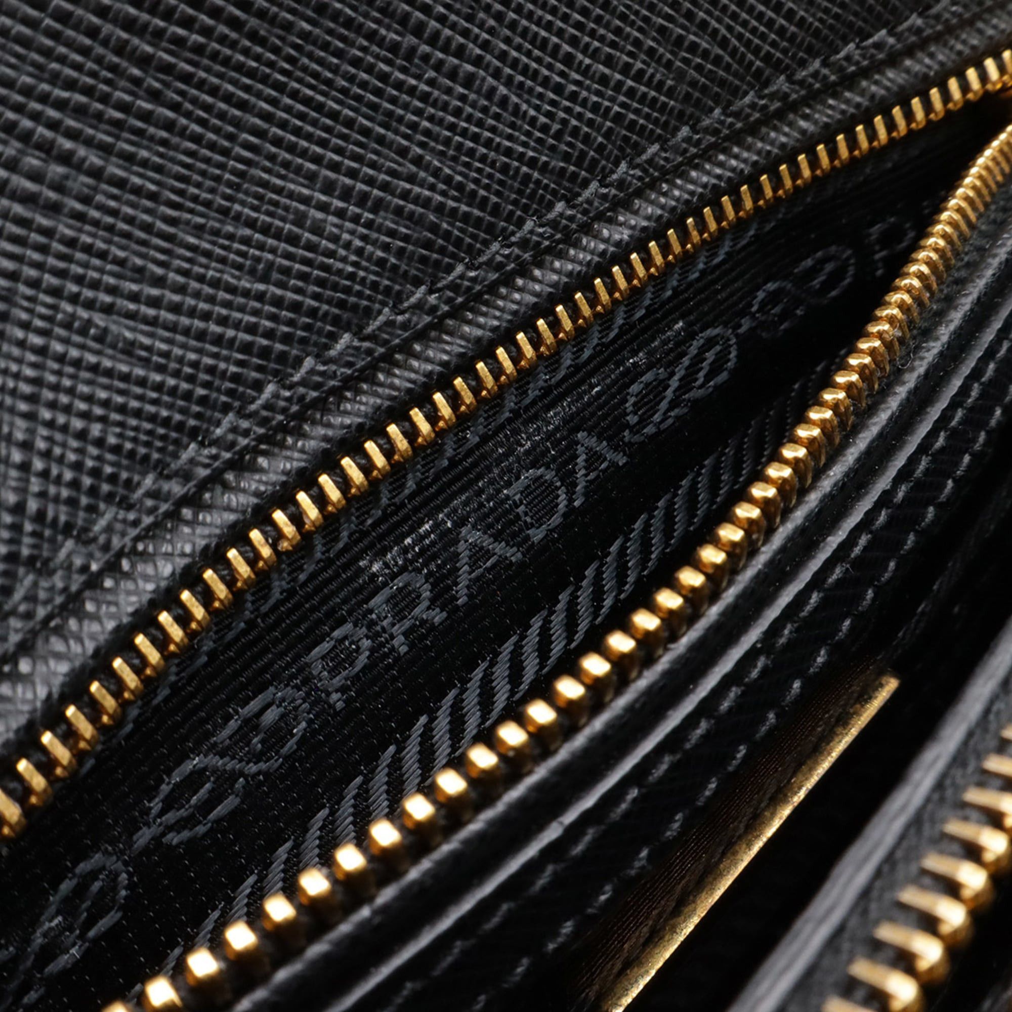 Prada PRADA Promenade Triangle Handbag/Shoulder Bag in Saffiano Leather, Nero Black, 1BA838 Size ONE SIZE - 10 Thumbnail
