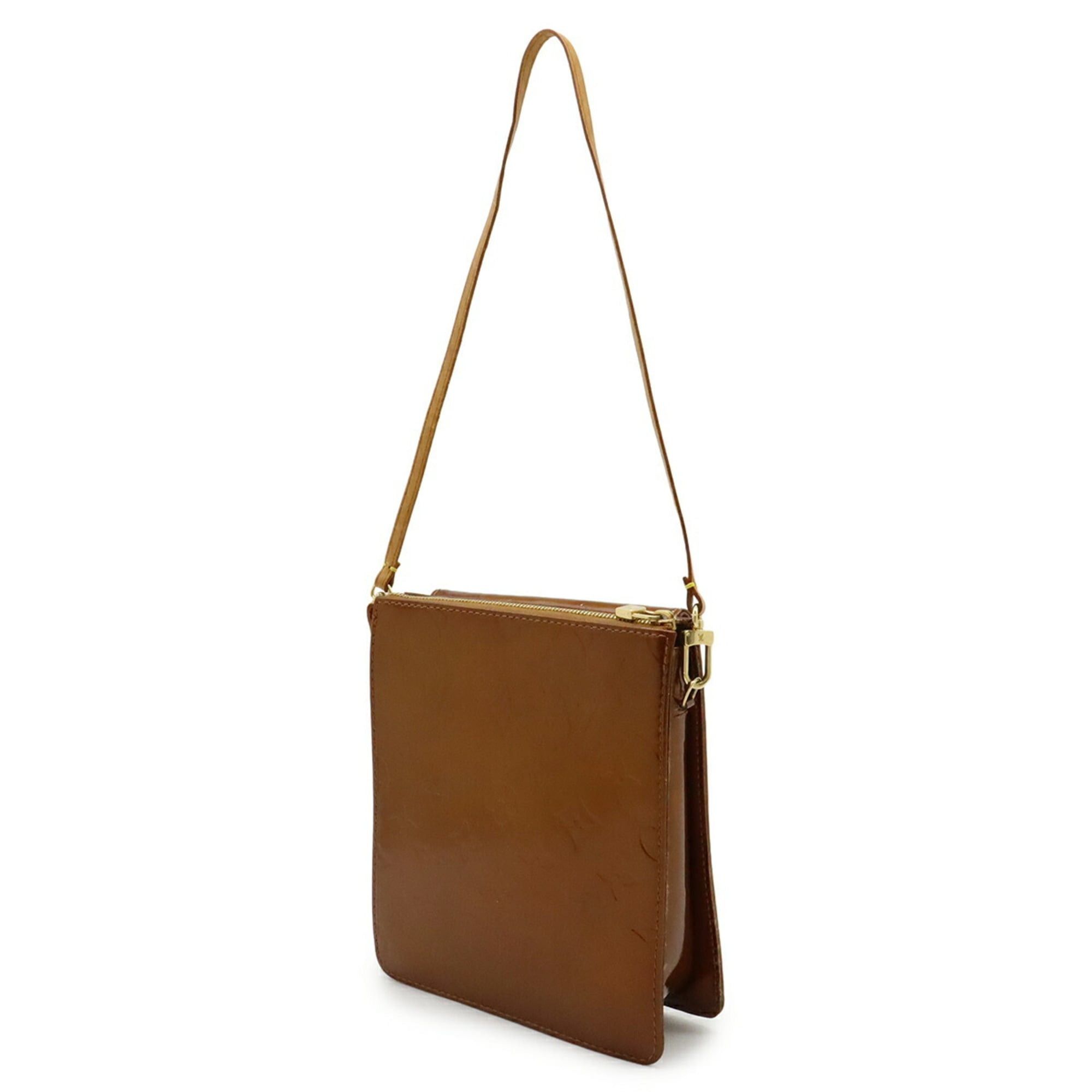 Louis Vuitton LOUIS VUITTON Monogram Vernis Motto Shoulder Bag, Bronze, M91138 Size ONE SIZE - 3 Thumbnail