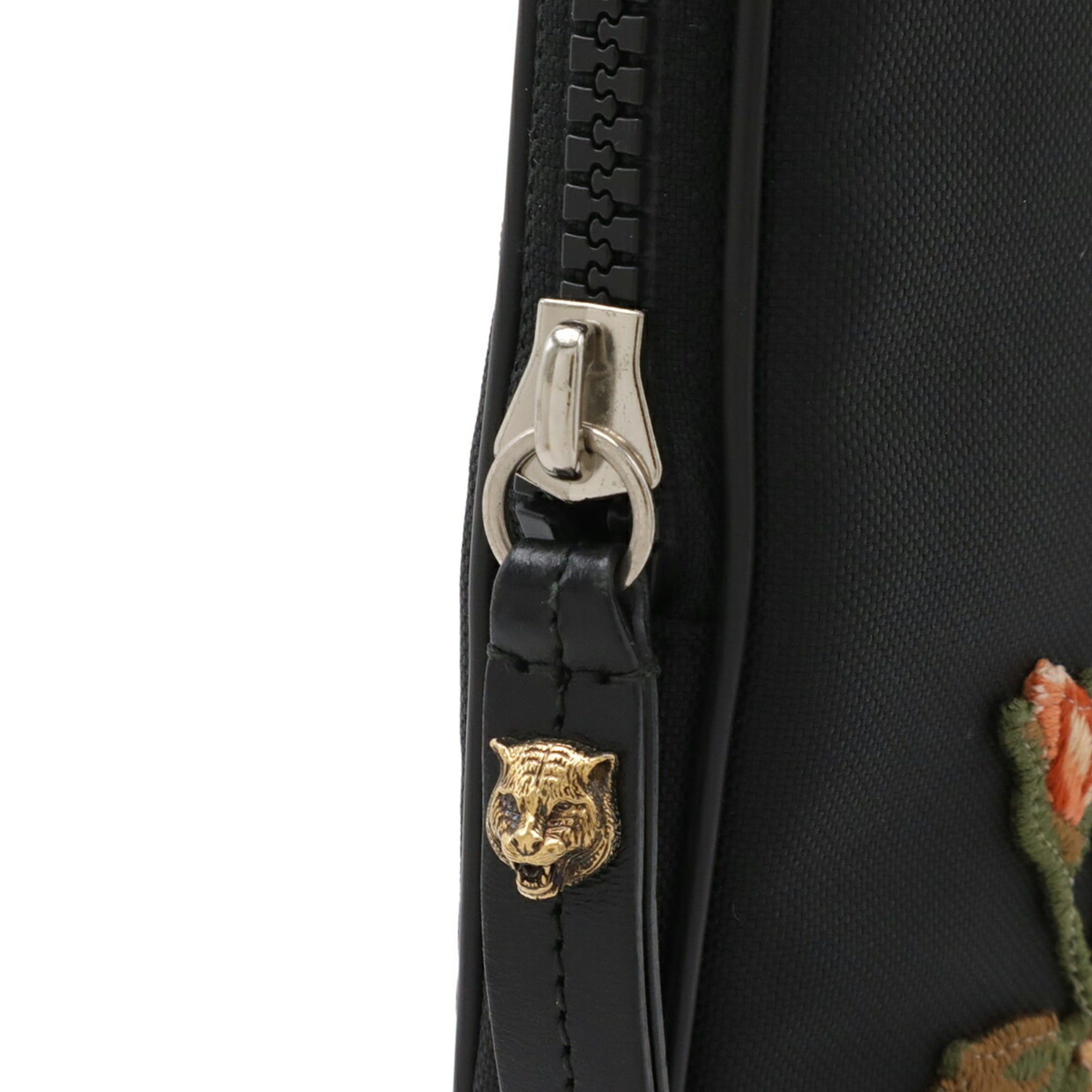 Gucci GUCCI Tiger Embroidered Laptop Case/PC Case/Clutch Bag in Black Nylon Canvas (Product Code: 473884) Size ONE SIZE - 5 Thumbnail