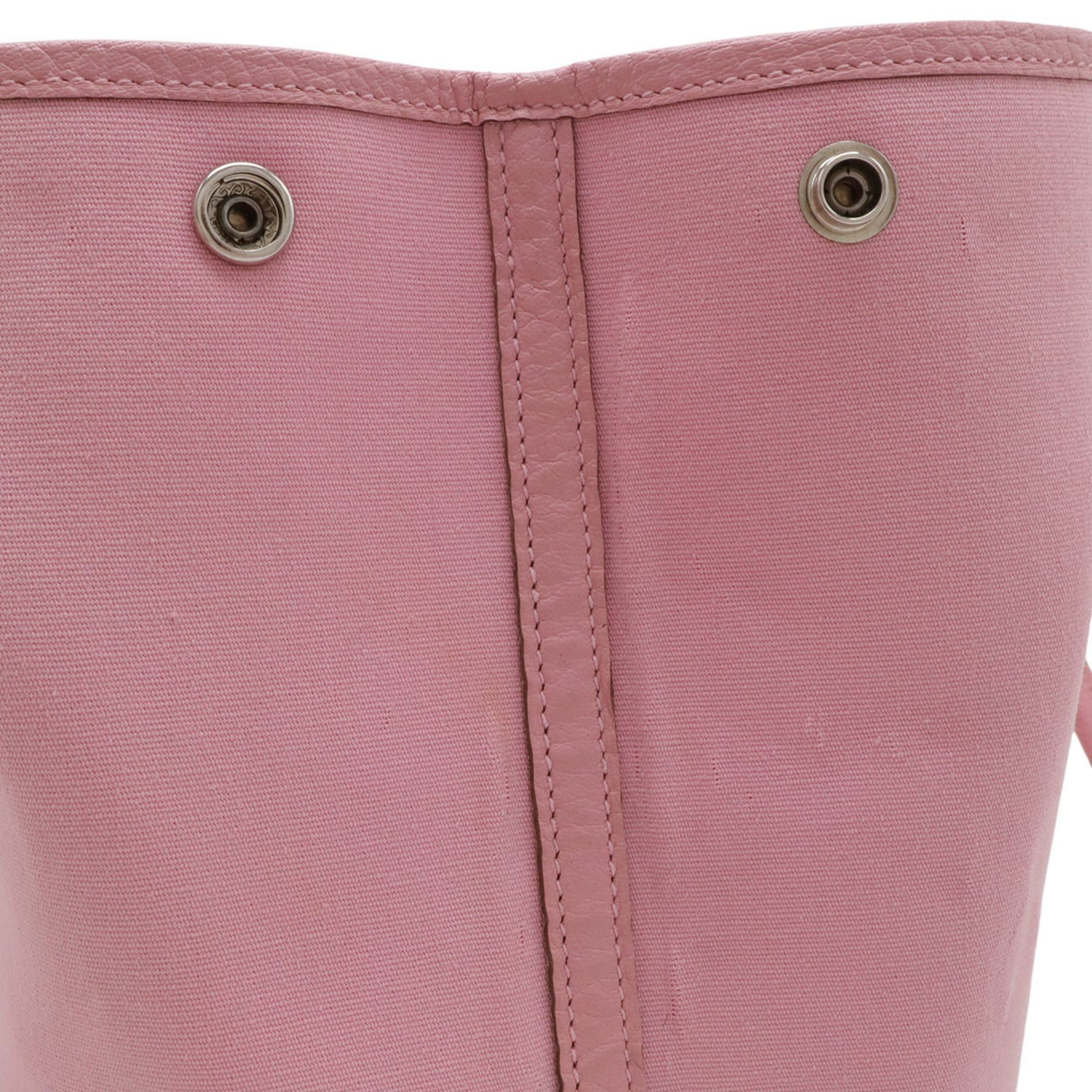 Hermes HERMES Garden Shoulder Tote Bag, Toile Officier Leather, Pink, O Stamp Size ONE SIZE - 6 Thumbnail