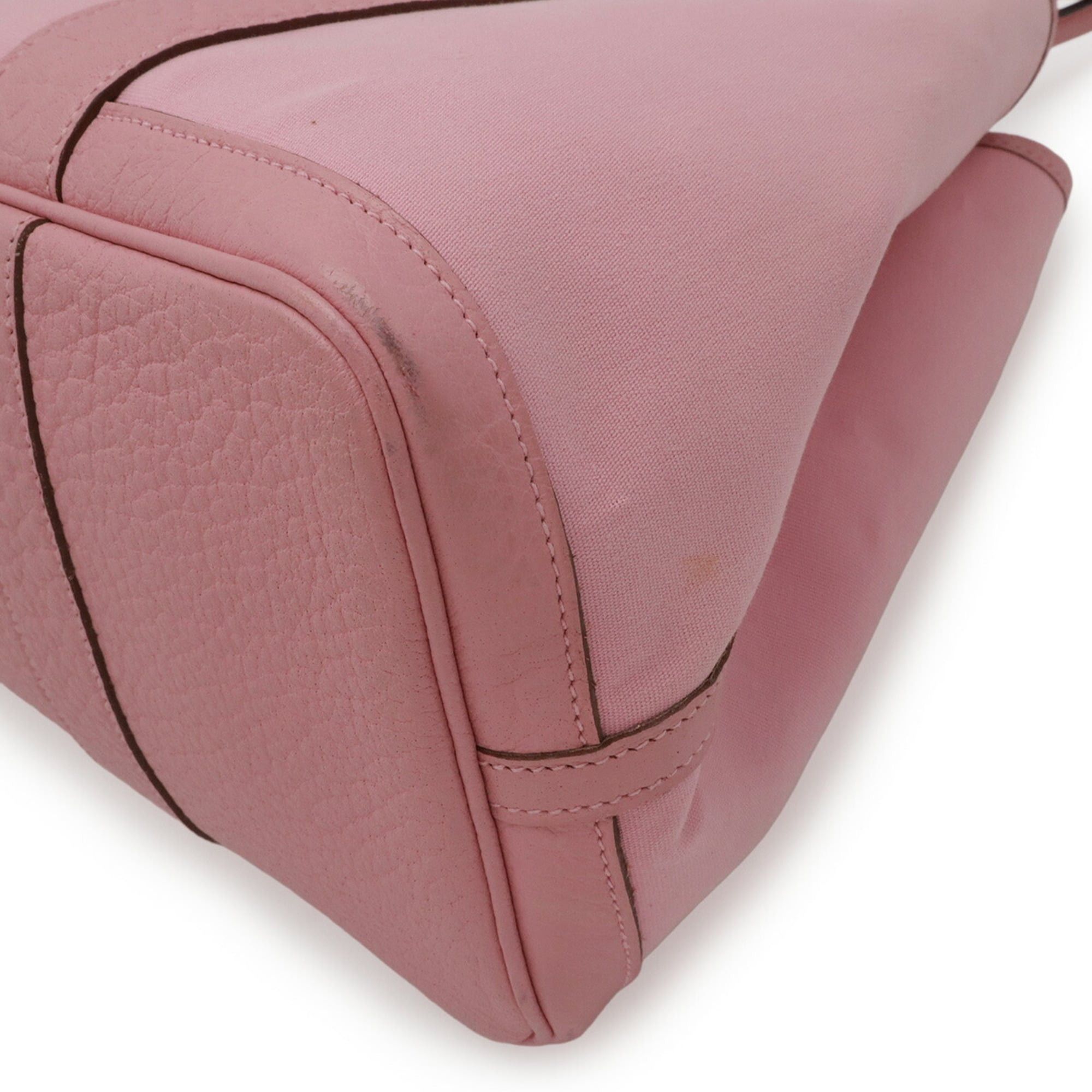 Hermes HERMES Garden Shoulder Tote Bag, Toile Officier Leather, Pink, O Stamp Size ONE SIZE - 4 Thumbnail