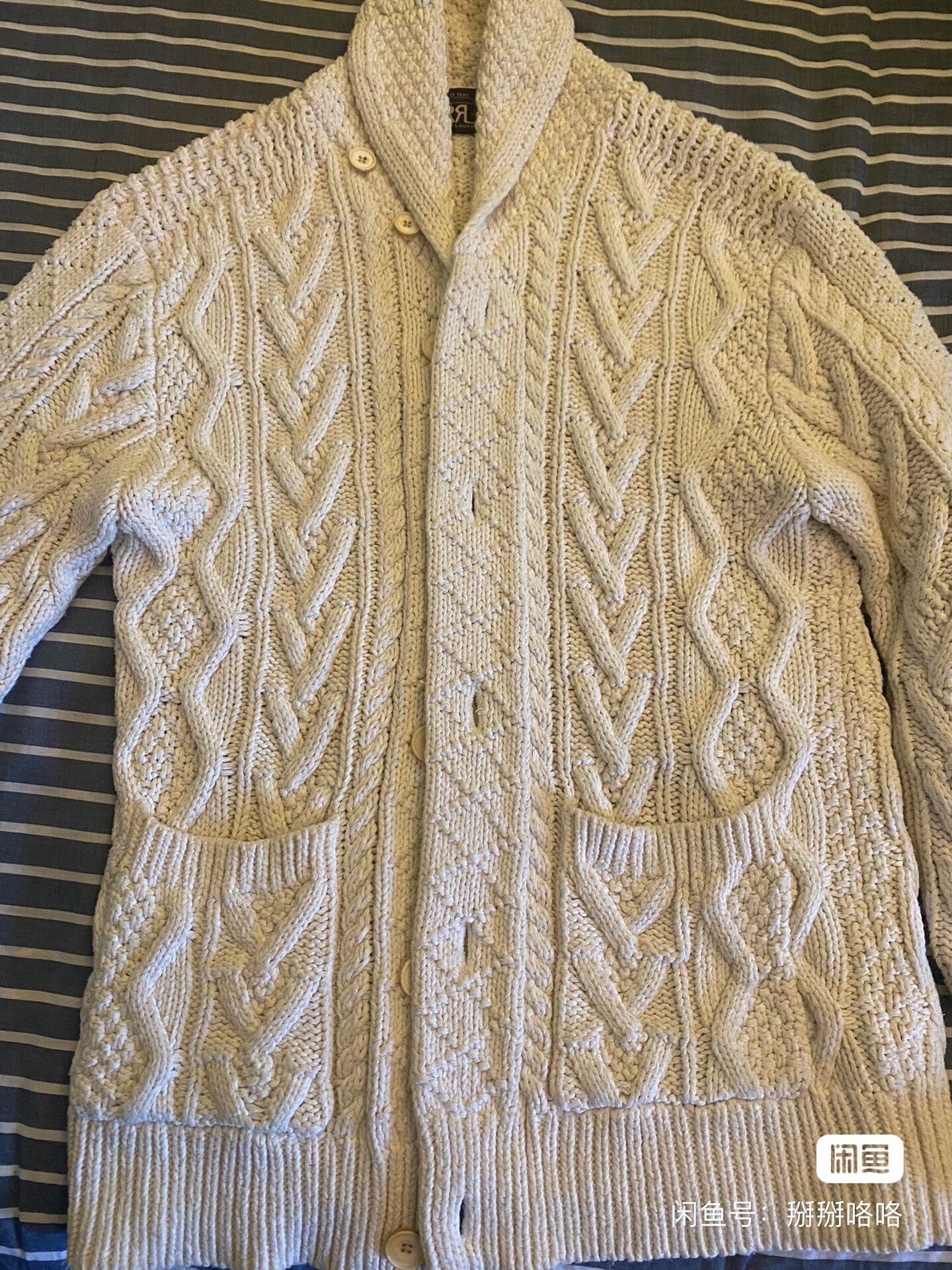 RRL Ralph Lauren RRL White Cable Knit Cardigan Size US S / EU 44-46 / 1 - 2 Thumbnail