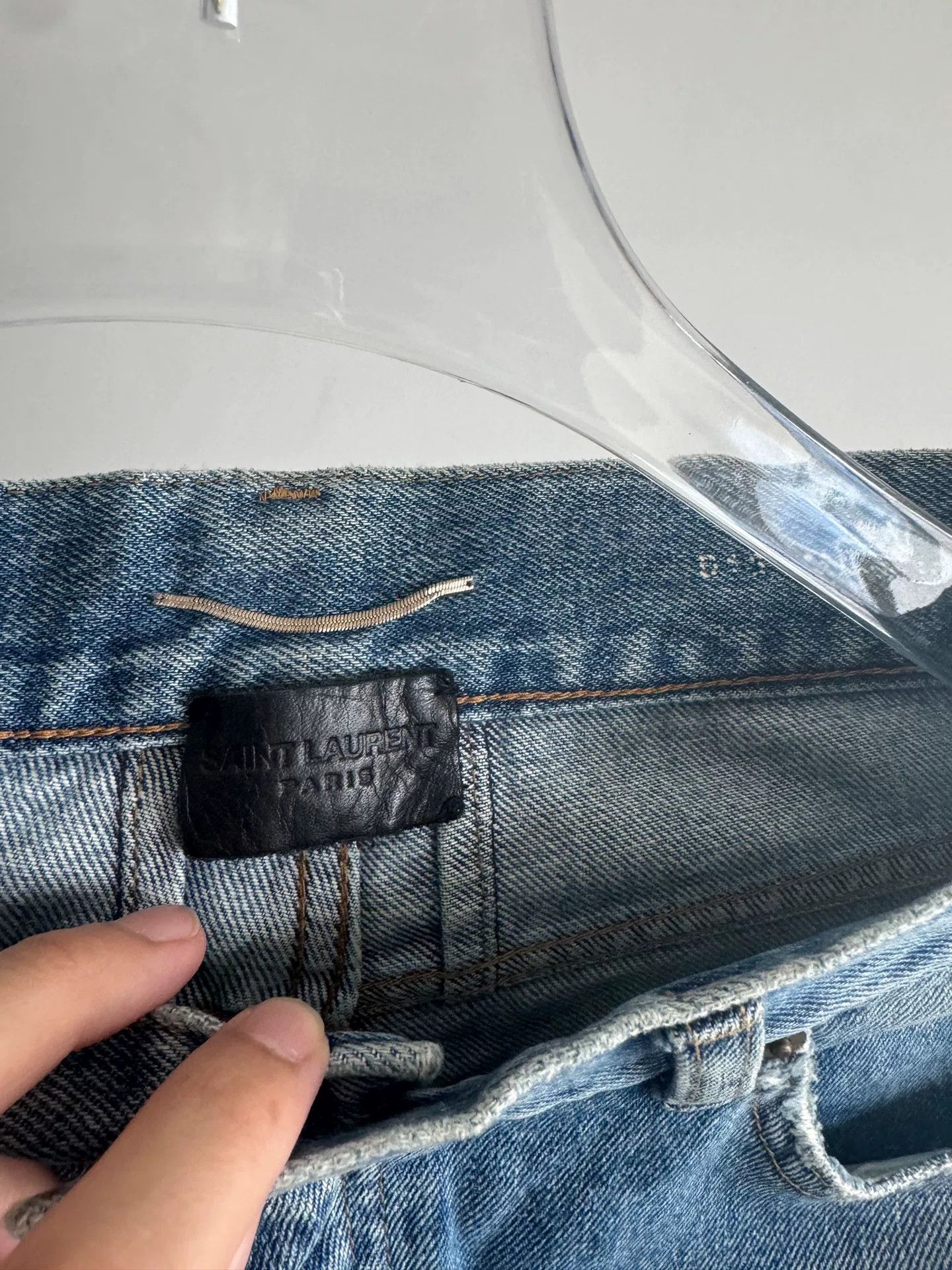 Saint Laurent Paris SLP Distressed Ripped Jeans Size US 31 - 3 Thumbnail