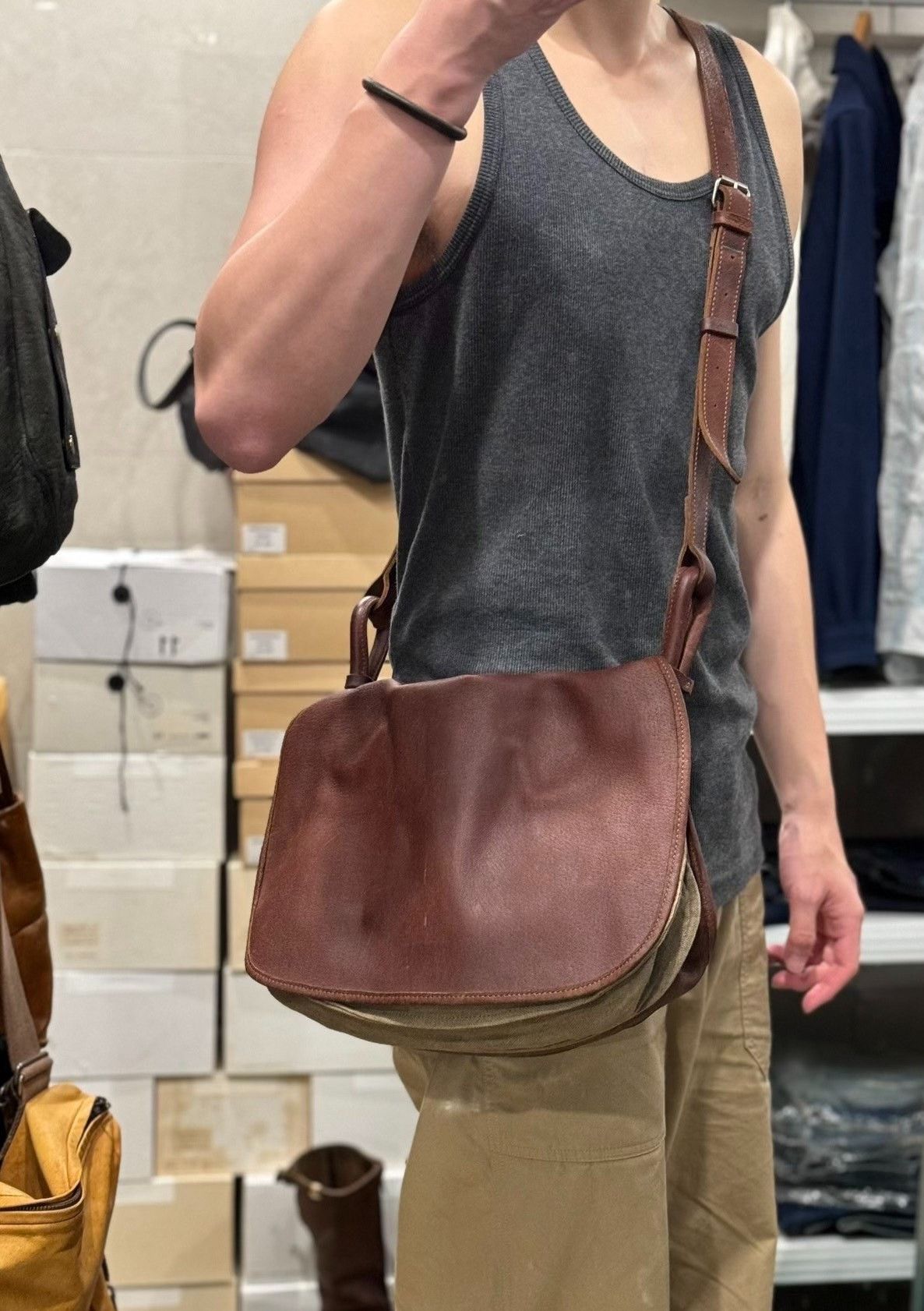 Maison Margiela Maison Margiela Camel Leather Crossbody Bag Size ONE SIZE - 6 Thumbnail