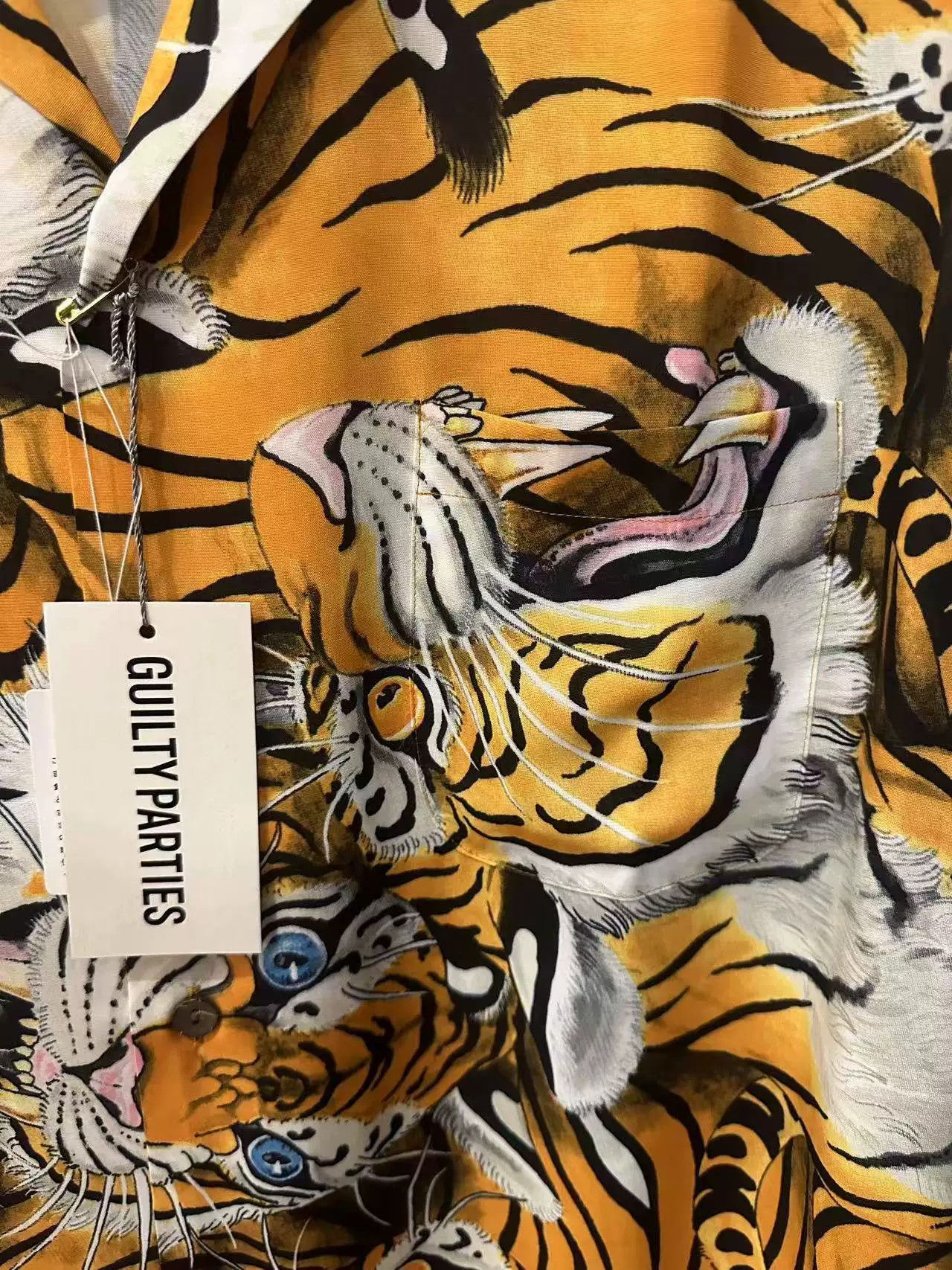 Wacko Maria WACKO MARIA Hundred Tigers Hawaiian Long Sleeve Shirt XL Size US XL / EU 56 / 4 - 4 Thumbnail