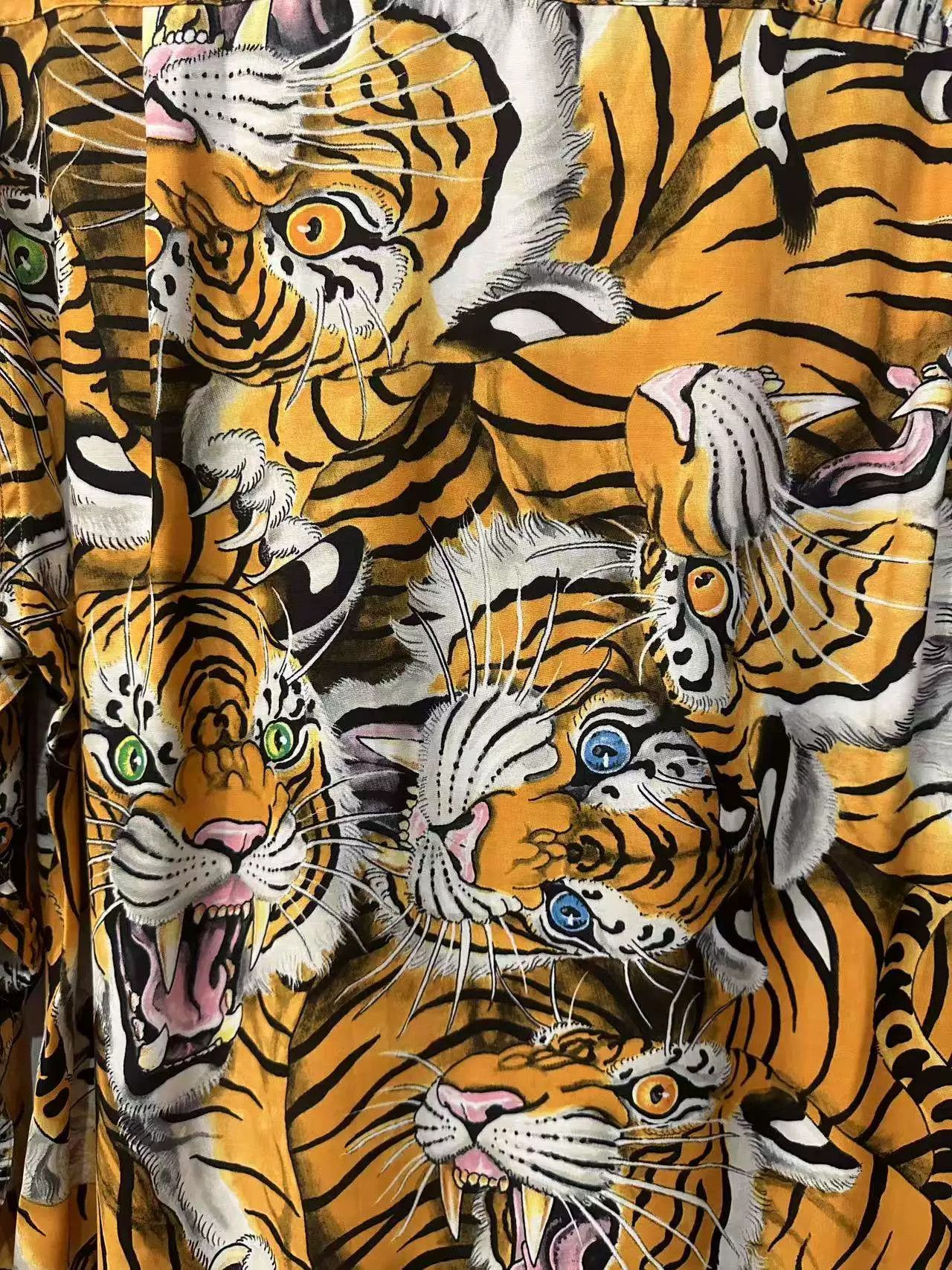 Wacko Maria WACKO MARIA Hundred Tigers Hawaiian Long Sleeve Shirt XL Size US XL / EU 56 / 4 - 6 Thumbnail