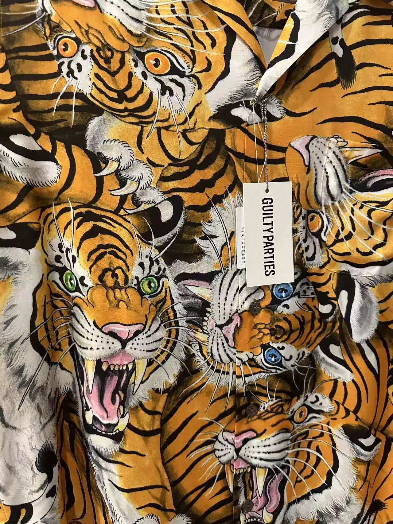 Wacko Maria WACKO MARIA Hundred Tigers Hawaiian Long Sleeve Shirt XL Size US XL / EU 56 / 4 - 5 Thumbnail