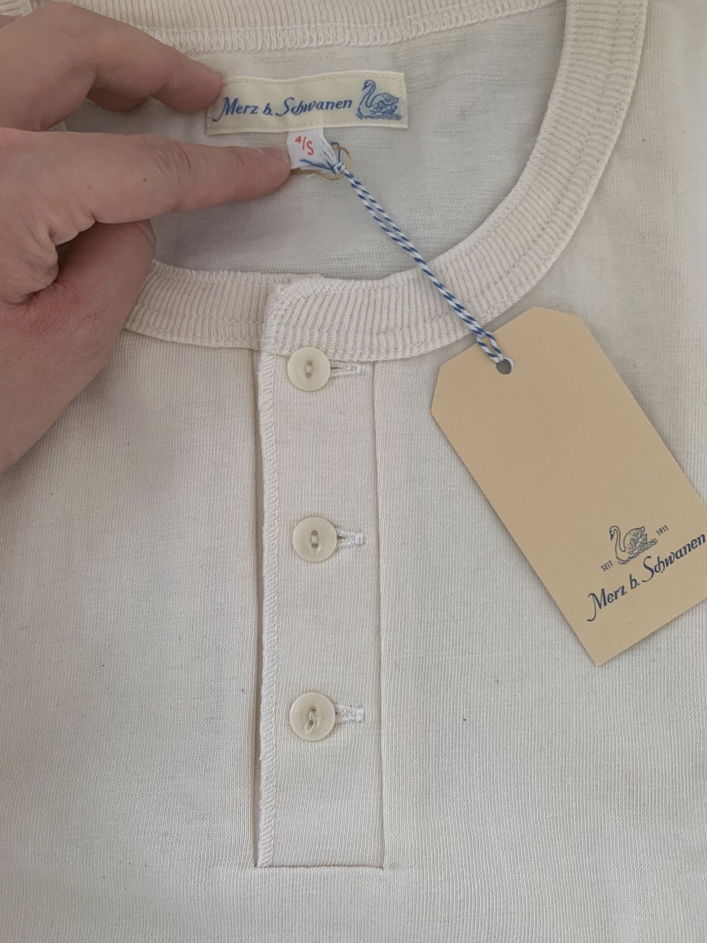 Merz B. Schwanen Merz b. Schwanen Henley Short Sleeve Size US S / EU 44-46 / 1 - 3 Thumbnail