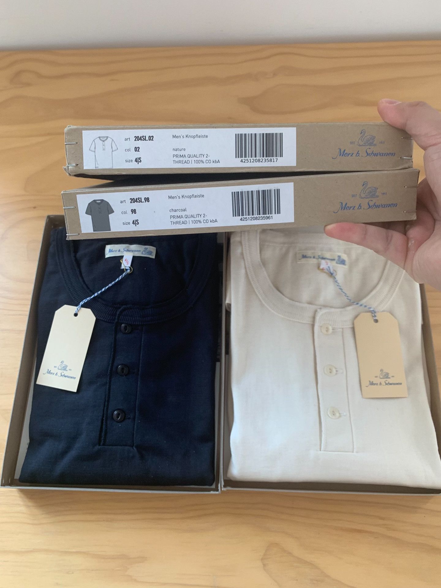 Merz B. Schwanen Merz b. Schwanen Henley Short Sleeve Size US S / EU 44-46 / 1 - 2 Thumbnail