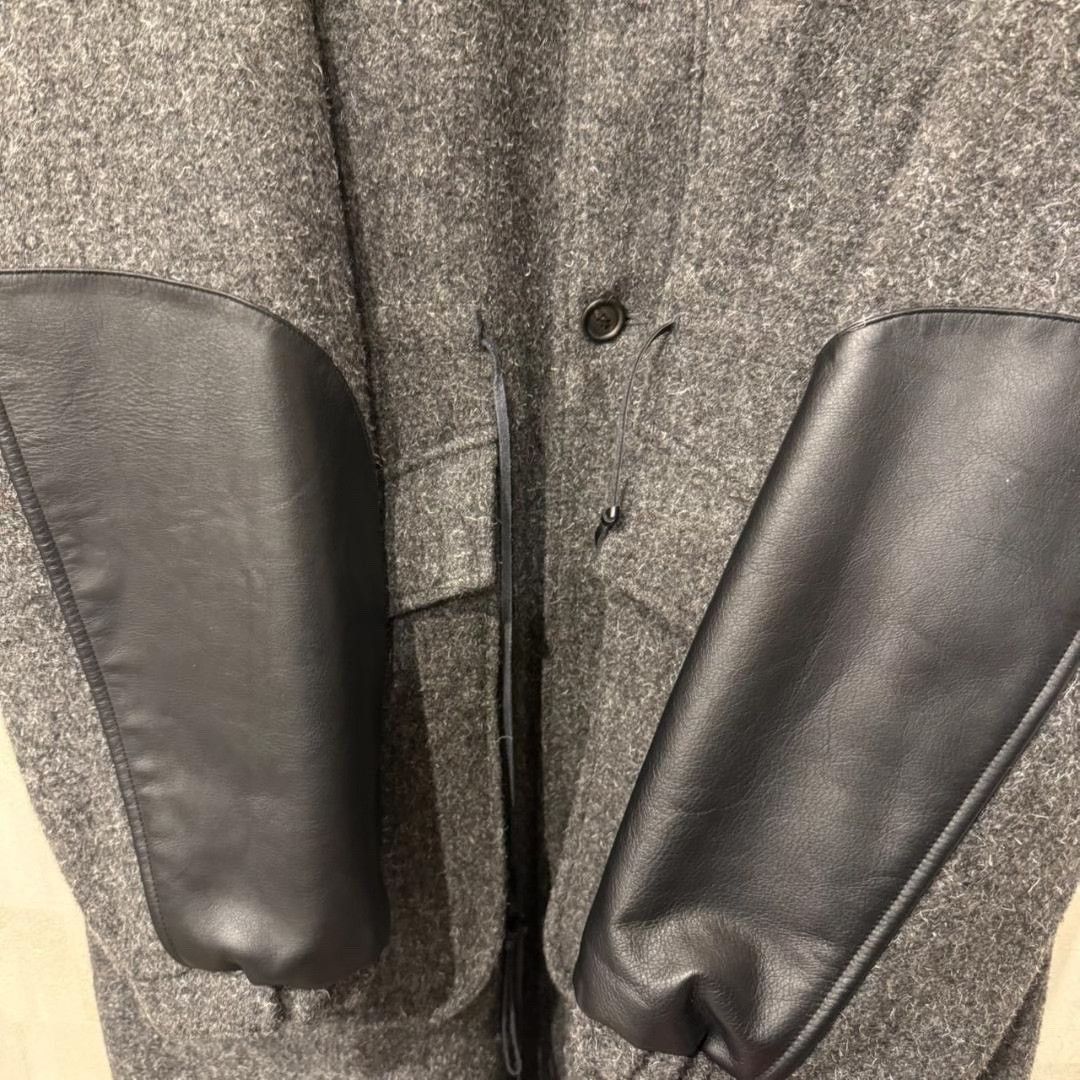 SOSHIOTSUKI SOSHIOTSUKI 23AW Leather Panel Wool Coat Size US S / EU 44-46 / 1 - 3 Thumbnail