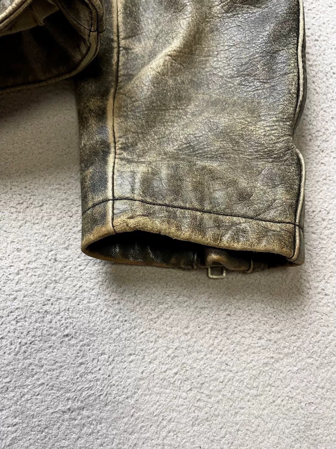 Vintage Vintage Distressed Leather Jacket Size US M / EU 48-50 / 2 - 7 Thumbnail