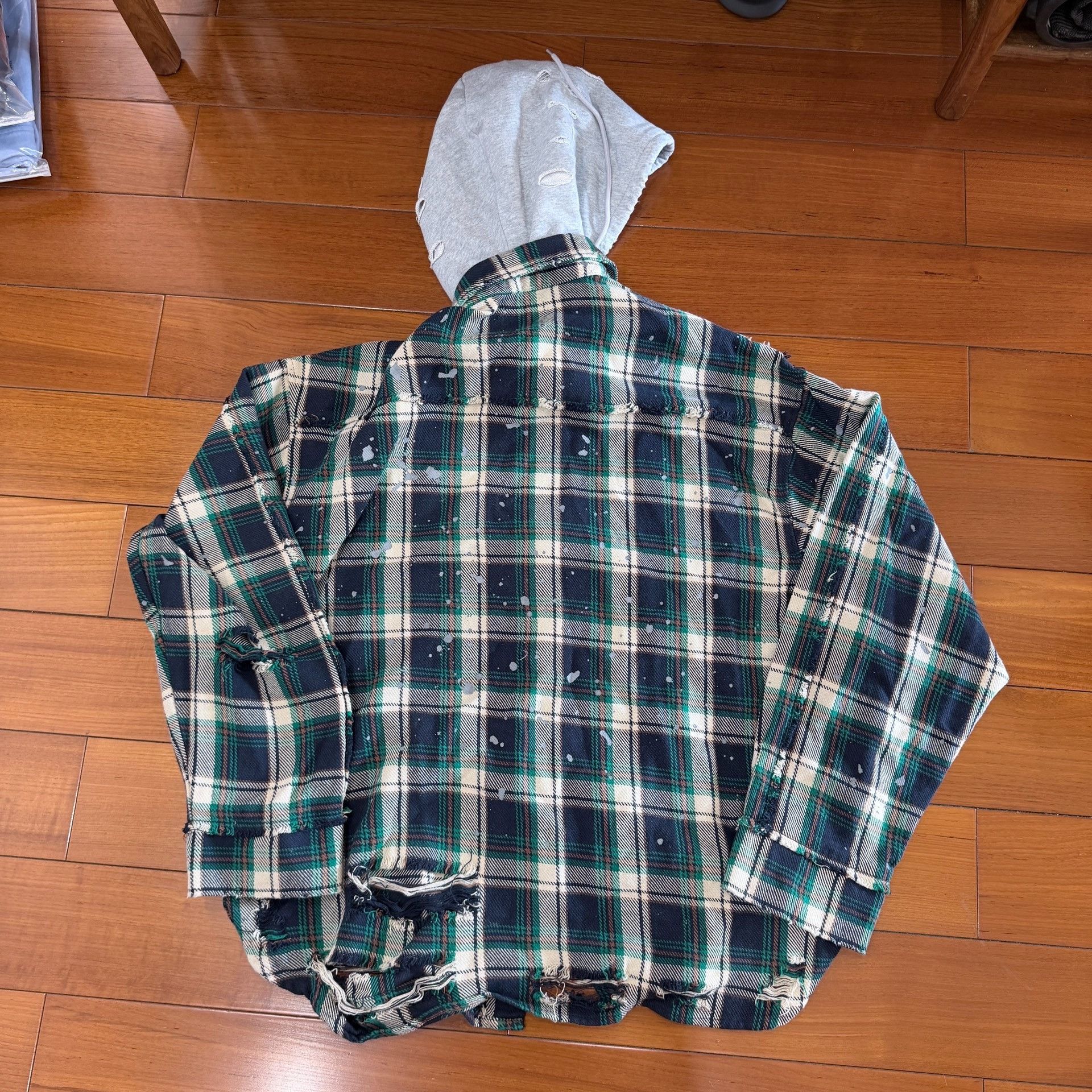 Other Distressed Plaid Cardigan Coat Size US M / EU 48-50 / 2 - 2 Thumbnail