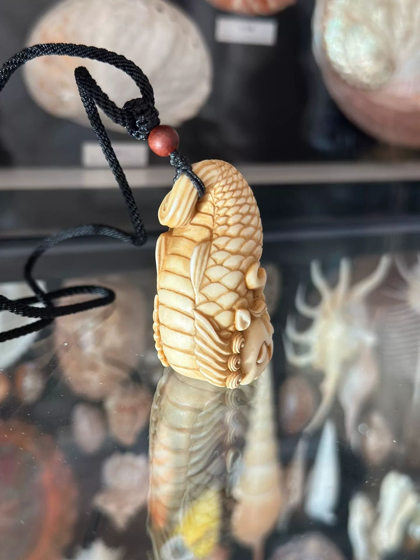 Other Antler Chiwen Carved Pendant Size ONE SIZE - 3 Thumbnail