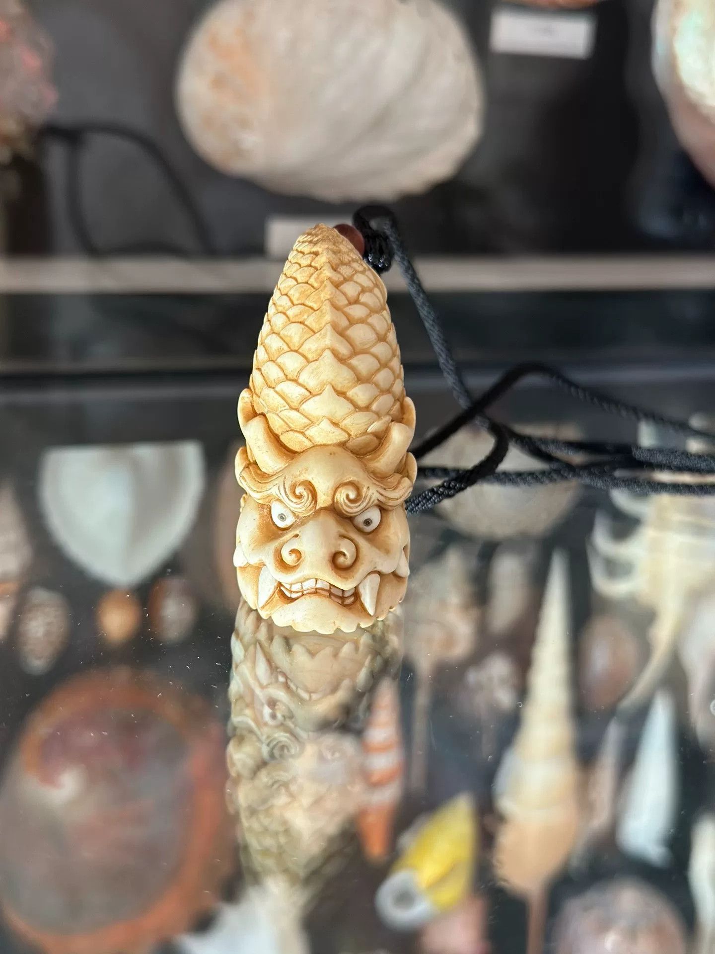 Other Antler Chiwen Carved Pendant Size ONE SIZE - 2 Thumbnail