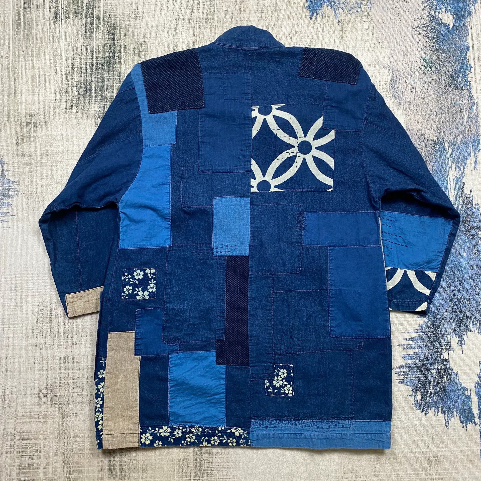 Japanese Brand Blue Blue Japan Indigo Sashiko Robe Coat Size US M / EU 48-50 / 2 - 9 Thumbnail