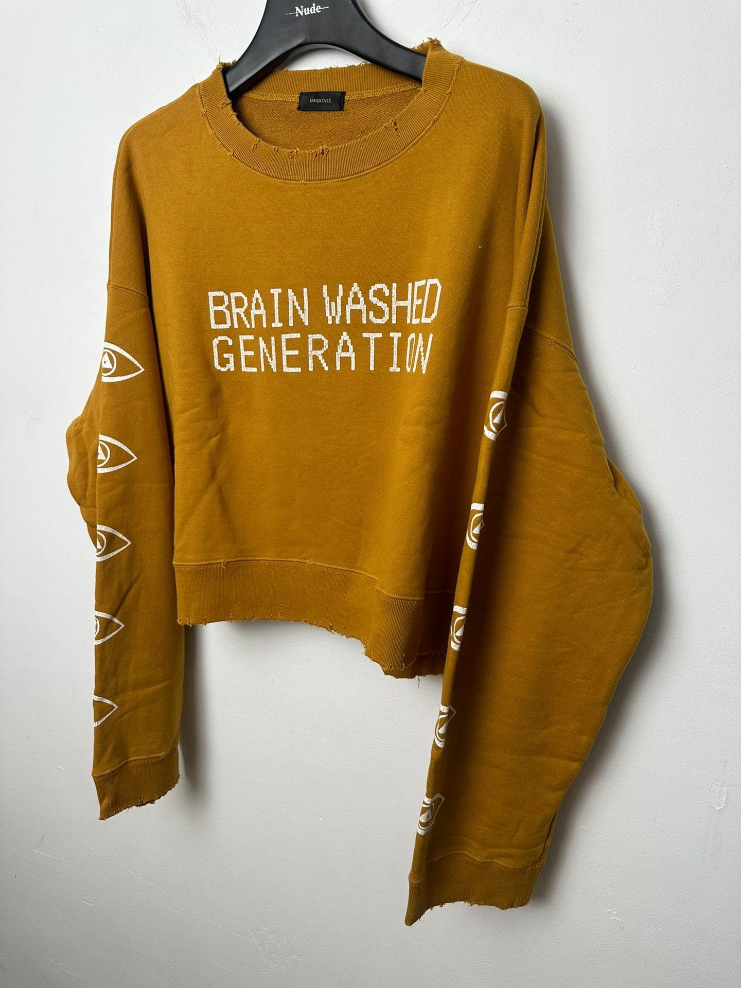 Undercover UNDERCOVER 17AW Brain Washed Distressed Cropped Sweatshirt Size M / US 6-8 / IT 42-44 - 4 Thumbnail