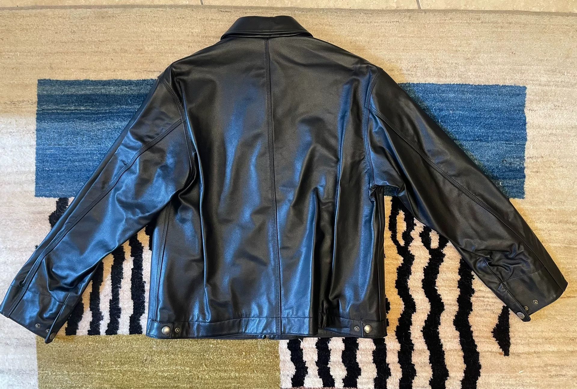 Other Massulti Black Cowhide Leather Jacket Size US XL / EU 56 / 4 - 4 Thumbnail