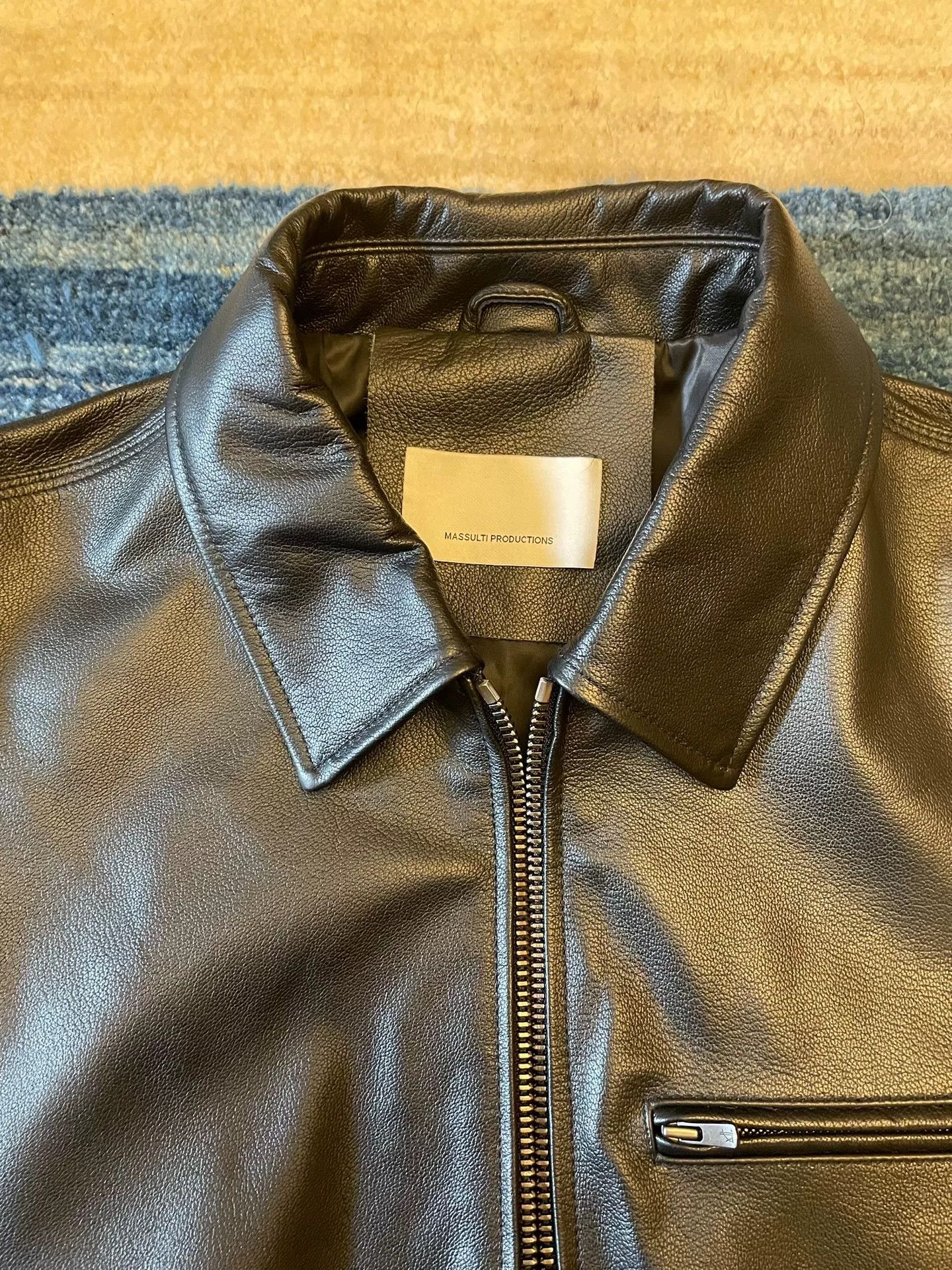 Other Massulti Black Cowhide Leather Jacket Size US XL / EU 56 / 4 - 3 Thumbnail