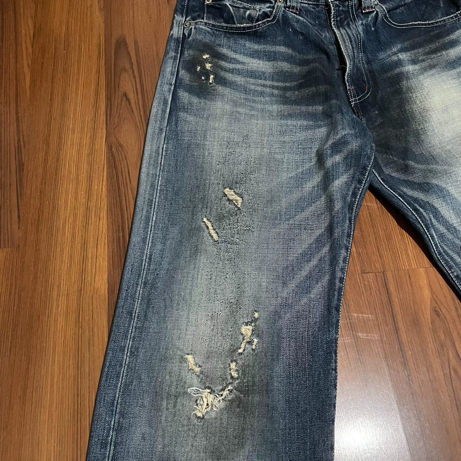 Other Japanese Washed Distressed Jeans Size 42" / US 20 - 3 Thumbnail