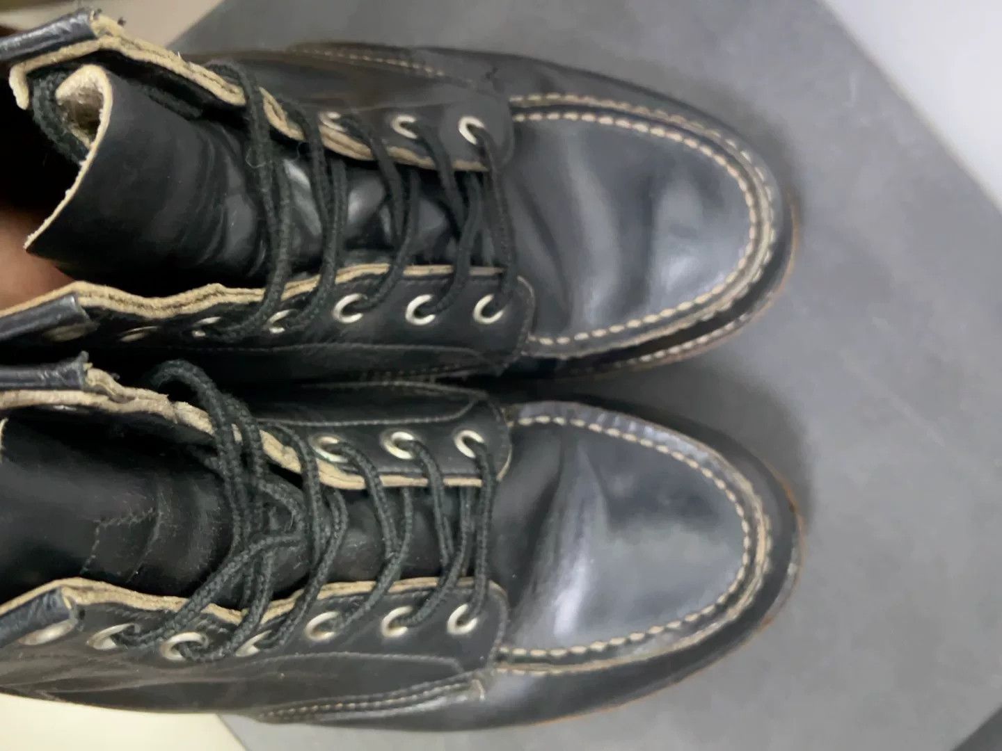 Other Black Dyed Leather Logo Boots Size US 7 / EU 40 - 5 Thumbnail