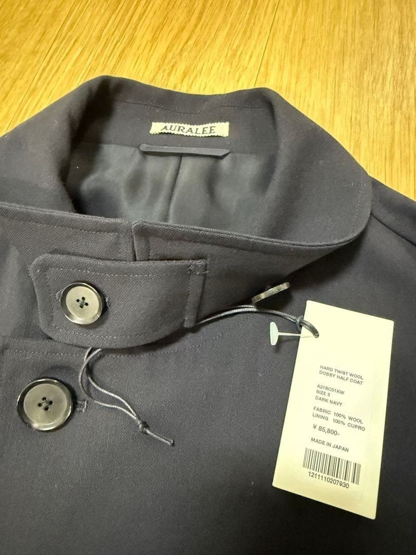 Auralee Auralee 21AW Strong Twisted Wool Navy Coat Size US L / EU 52-54 / 3 - 3 Thumbnail