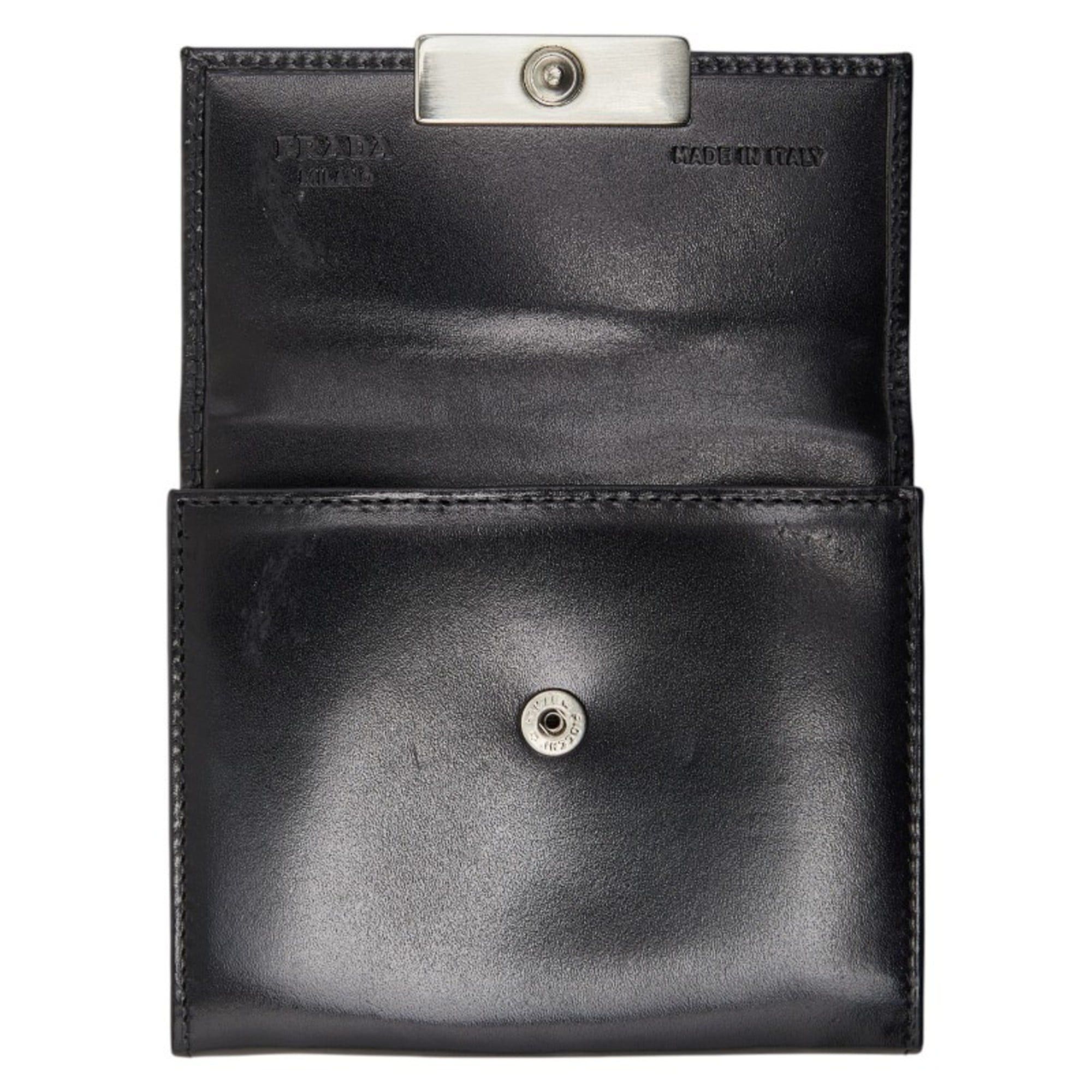 Prada Prada logo wallet/coin case, black leather, women's, PRADA Size ONE SIZE - 6 Thumbnail