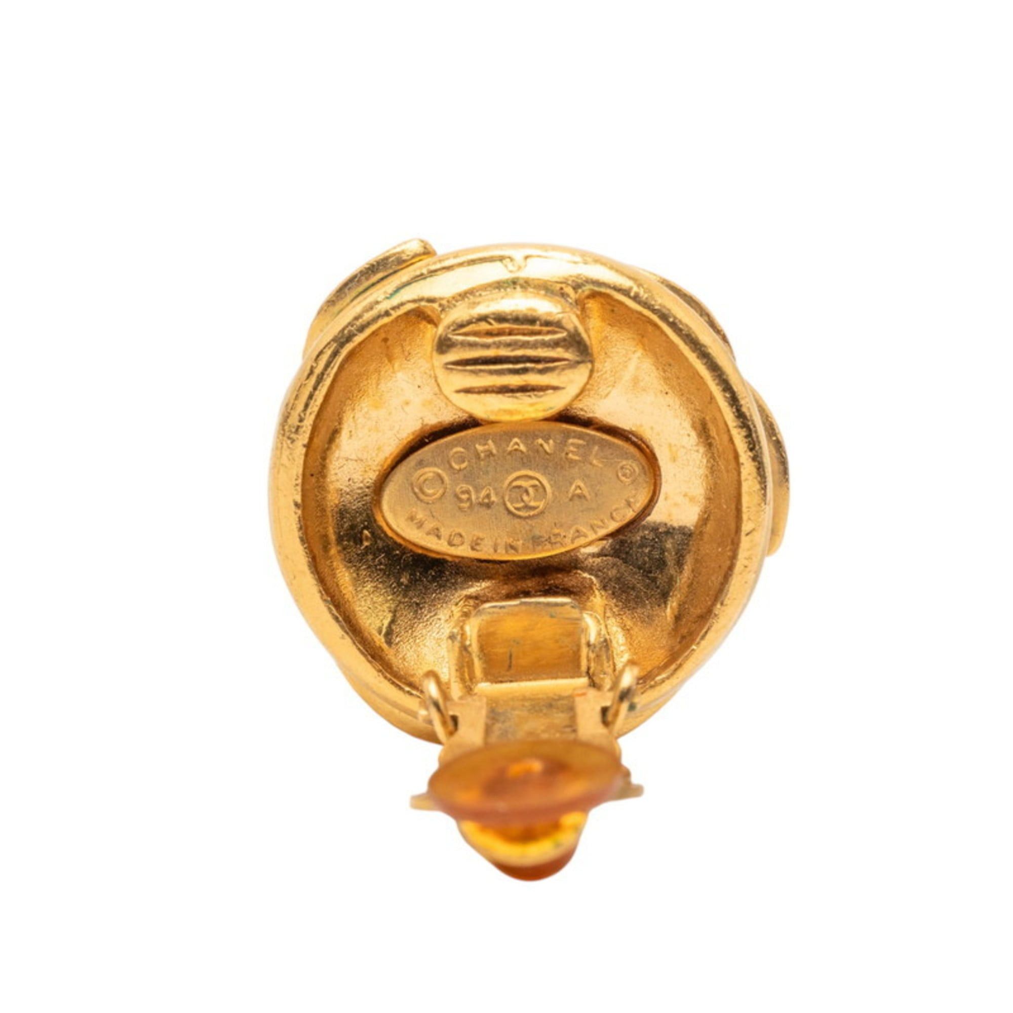 Chanel Vintage Chanel Coco Mark Earrings, Gold Plated, Women's, CHANEL Size ONE SIZE - 3 Thumbnail