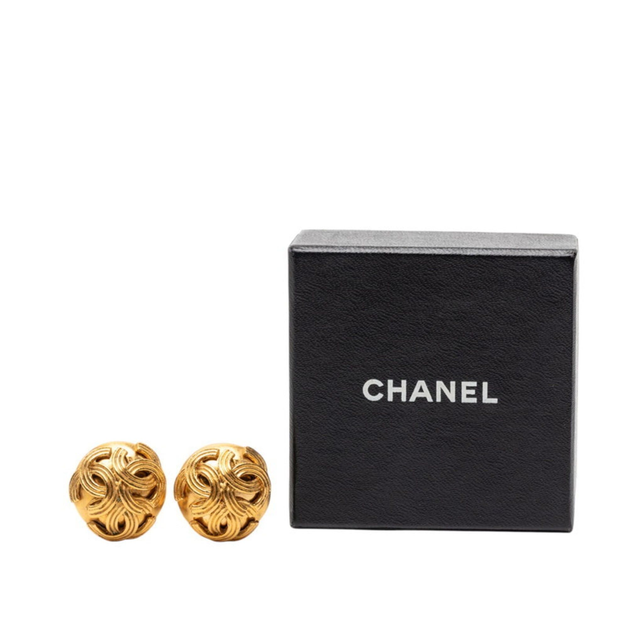 Chanel Vintage Chanel Coco Mark Earrings, Gold Plated, Women's, CHANEL Size ONE SIZE - 4 Thumbnail