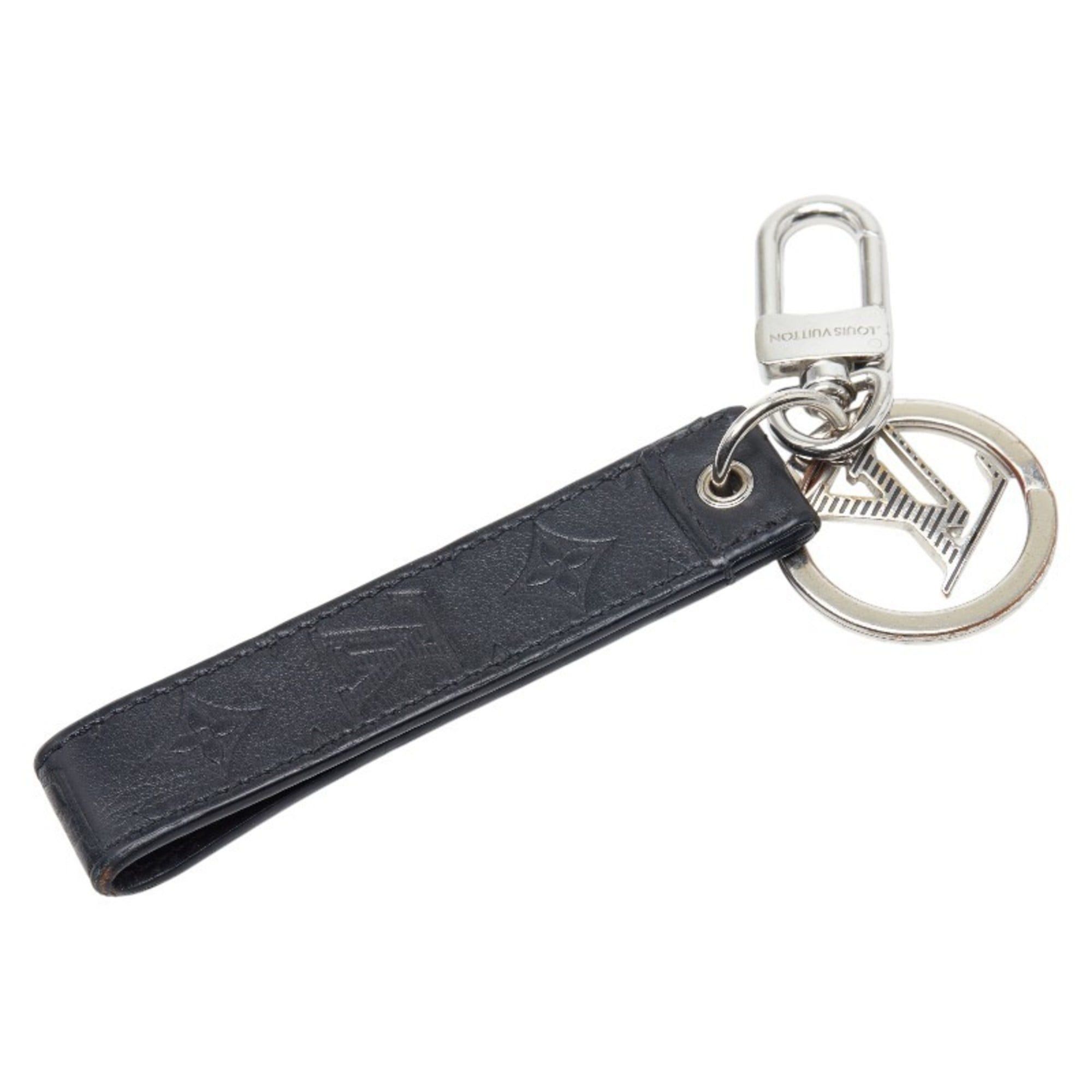Louis Vuitton Louis Vuitton Monogram Shadow Porte Cles Dragonne Keychain Accessory Bag Charm M01298 Black Silver Metal Leather Women's LOUIS VUITTON Size ONE SIZE - 2 Thumbnail