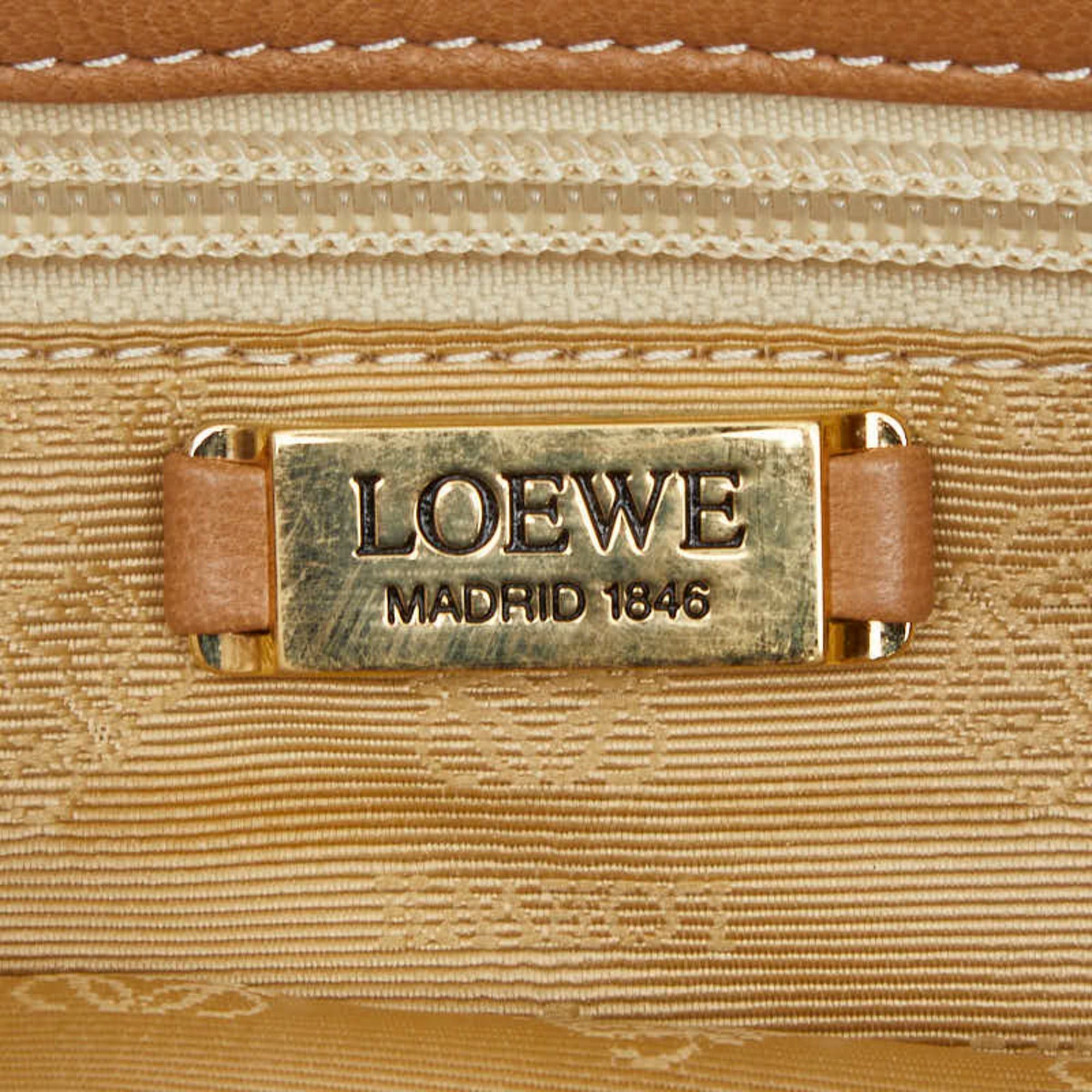 Loewe LOEWE Anagram Tote Bag, Beige Leather, Women's Size ONE SIZE - 7 Thumbnail