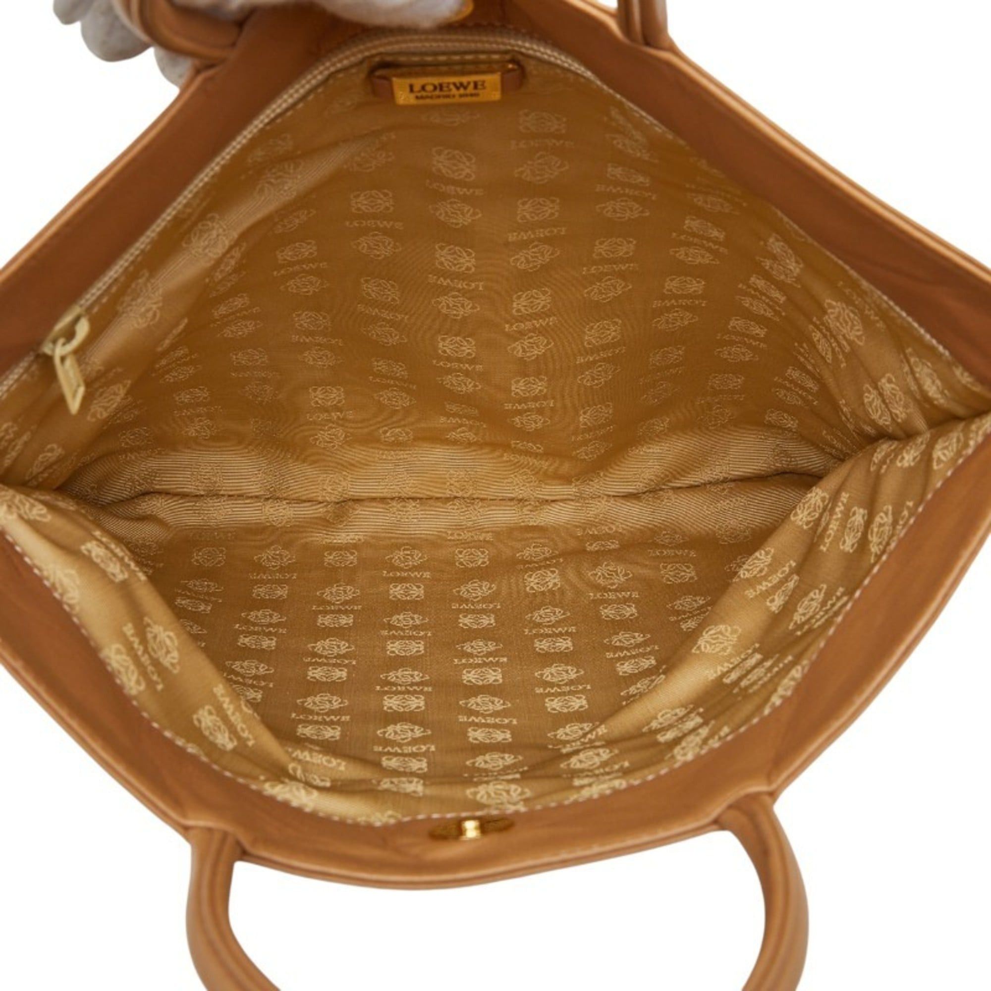 Loewe LOEWE Anagram Tote Bag, Beige Leather, Women's Size ONE SIZE - 6 Thumbnail