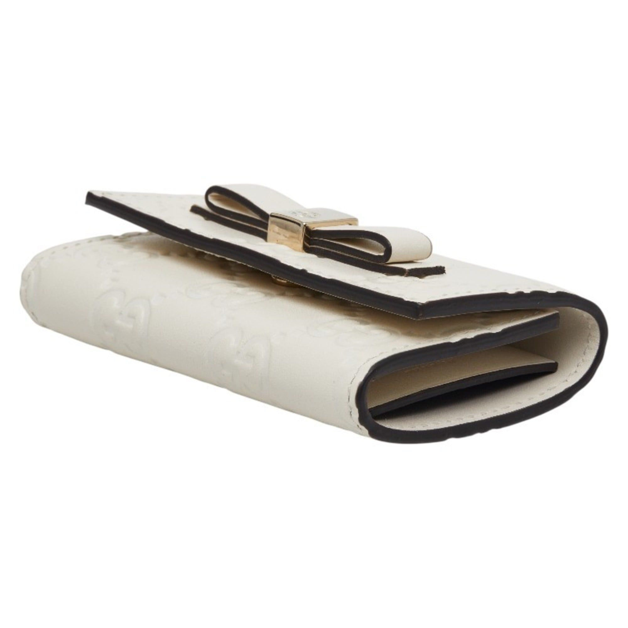 Gucci Gucci Guccissima Ribbon 6-Ring Key Case 388682 White Leather Women's GUCCI Size ONE SIZE - 4 Thumbnail