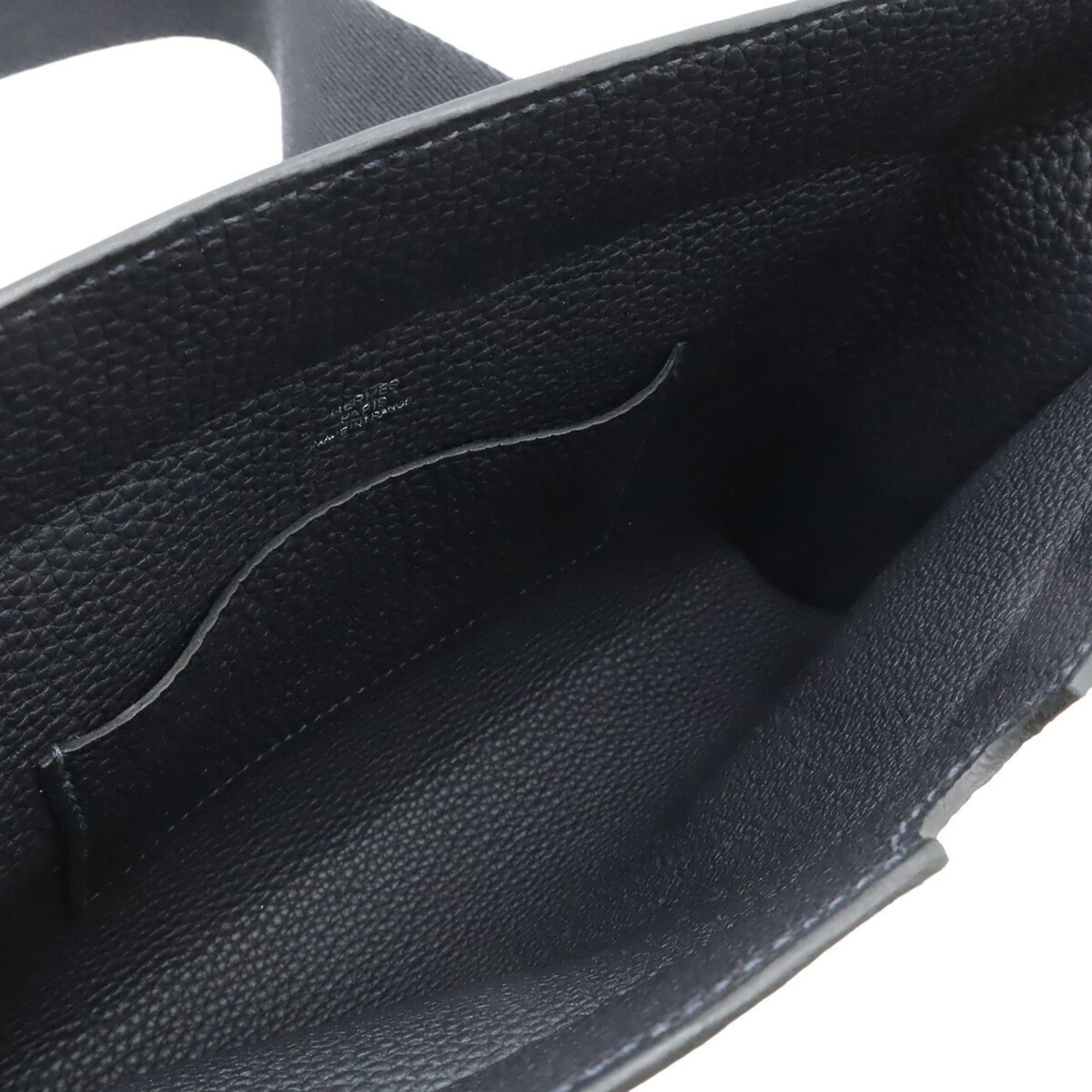 Hermes HERMES Hermès Vide Poche H Evelyn Shoulder Bag Togo Black W Stamp Size ONE SIZE - 8 Thumbnail
