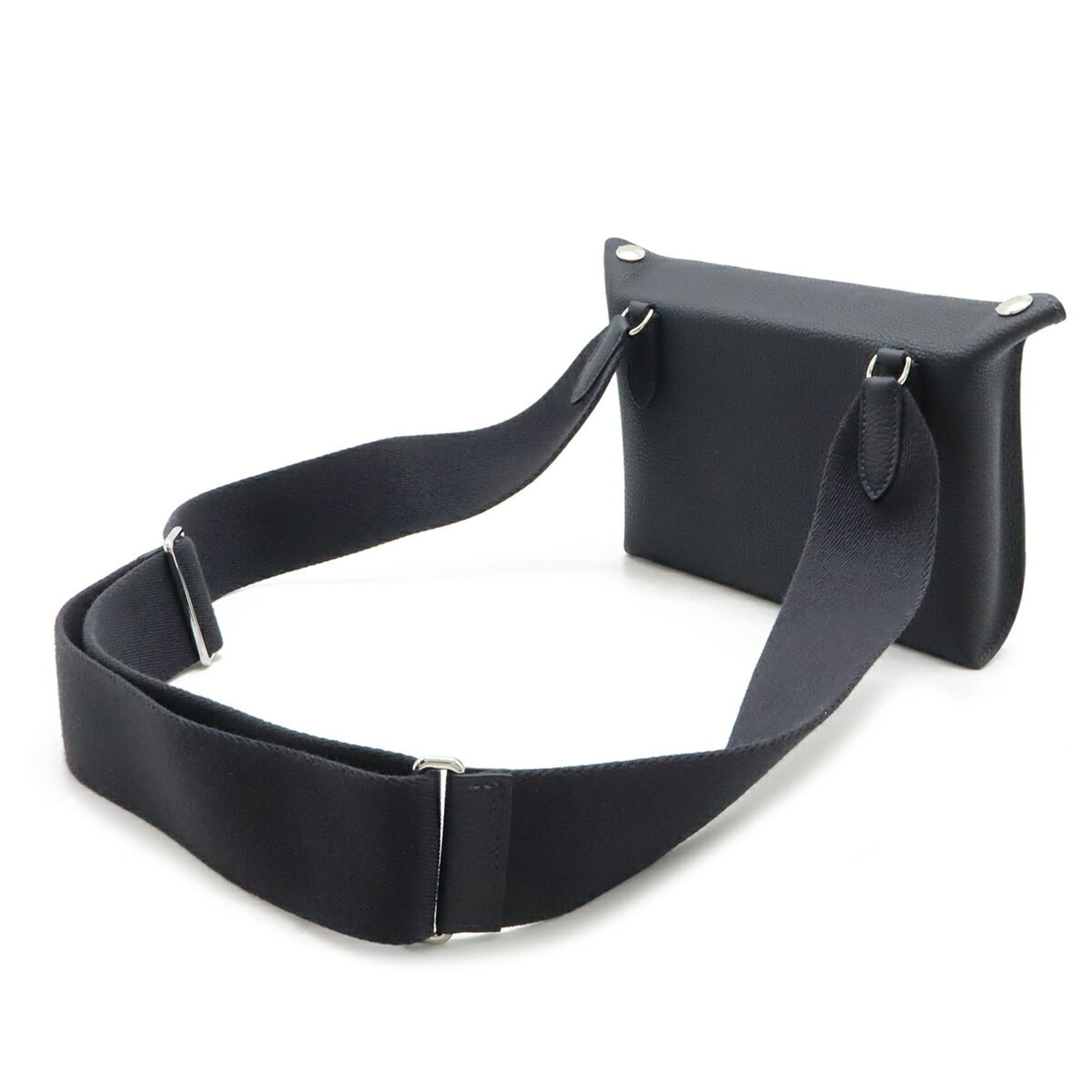 Hermes HERMES Hermès Vide Poche H Evelyn Shoulder Bag Togo Black W Stamp Size ONE SIZE - 3 Thumbnail