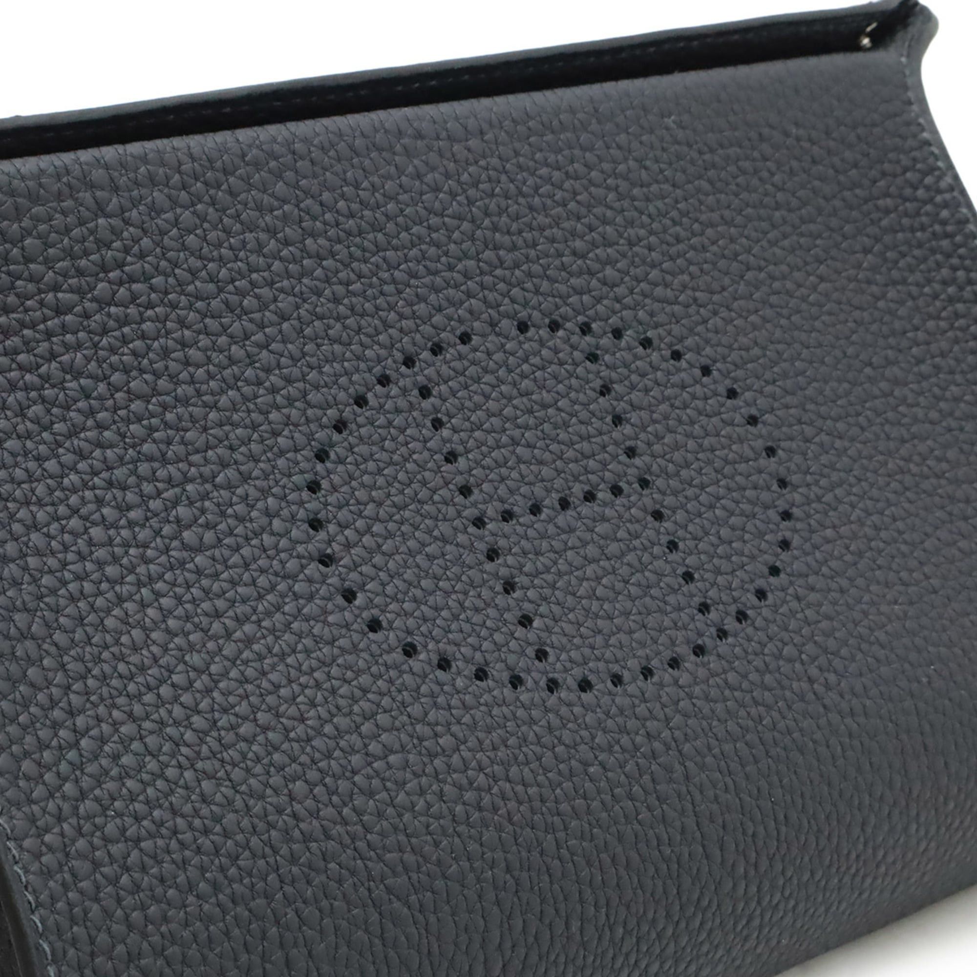 Hermes HERMES Hermès Vide Poche H Evelyn Shoulder Bag Togo Black W Stamp Size ONE SIZE - 9 Thumbnail