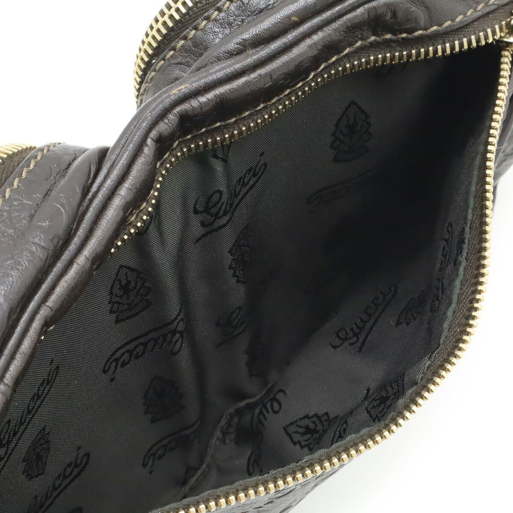 Gucci GUCCI Guccissima waist bag, pouch, body hip leather, dark brown, 246417 Size ONE SIZE - 8 Thumbnail