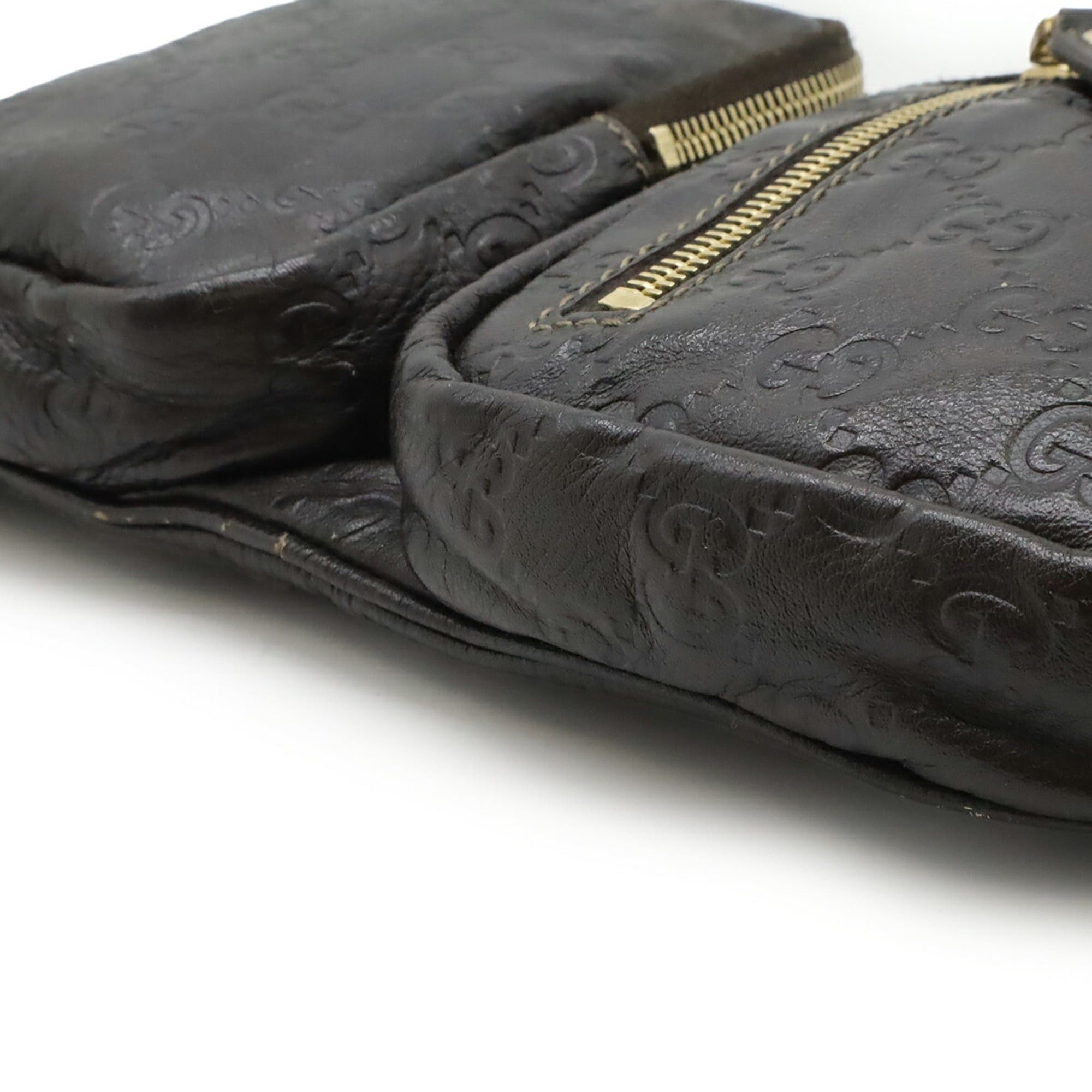 Gucci GUCCI Guccissima waist bag, pouch, body hip leather, dark brown, 246417 Size ONE SIZE - 4 Thumbnail