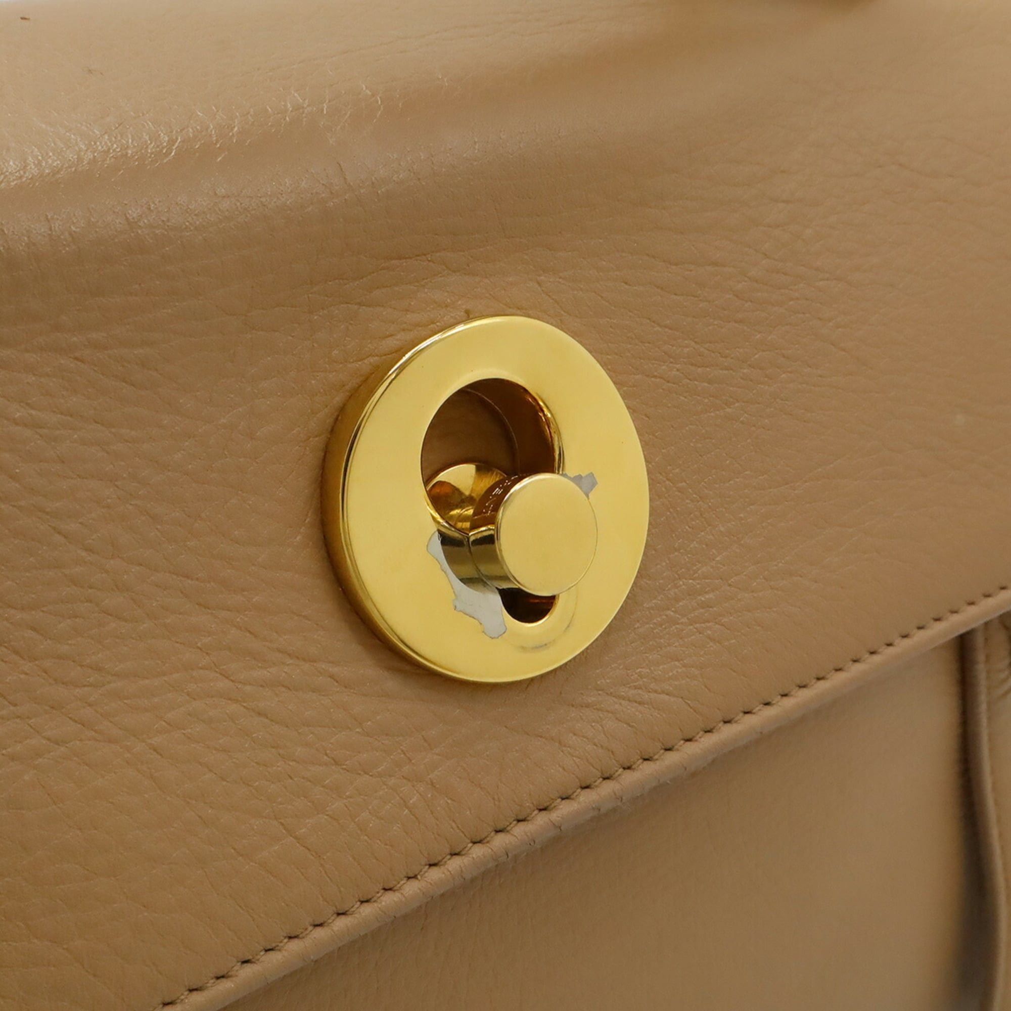 Yves Saint Laurent Yves Saint Laurent SAINT LAURENT PARIS YSL Muse Toe Handbag/Shoulder Bag in Pink Beige Leather (368229) Size ONE SIZE - 10 Thumbnail