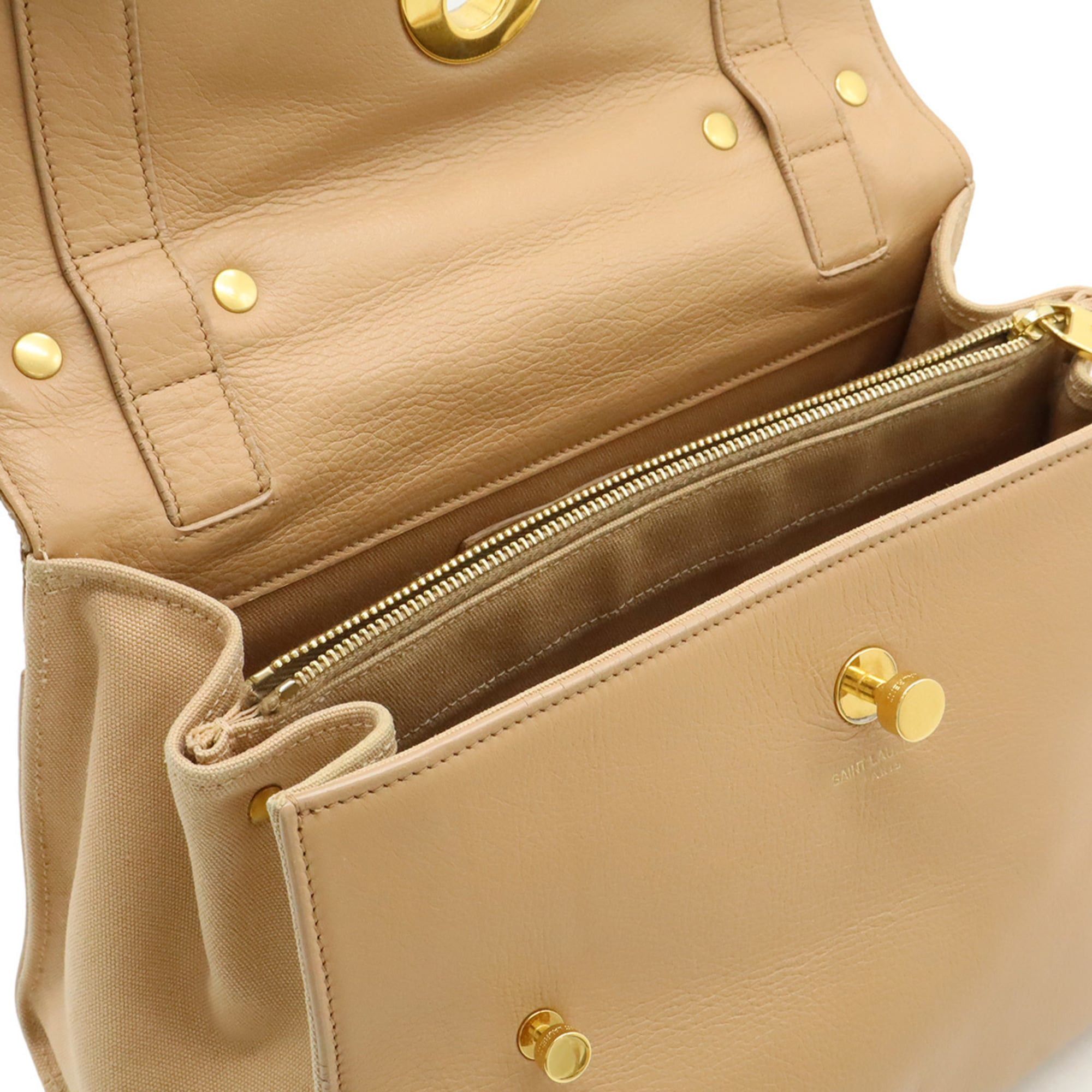 Yves Saint Laurent Yves Saint Laurent SAINT LAURENT PARIS YSL Muse Toe Handbag/Shoulder Bag in Pink Beige Leather (368229) Size ONE SIZE - 7 Thumbnail