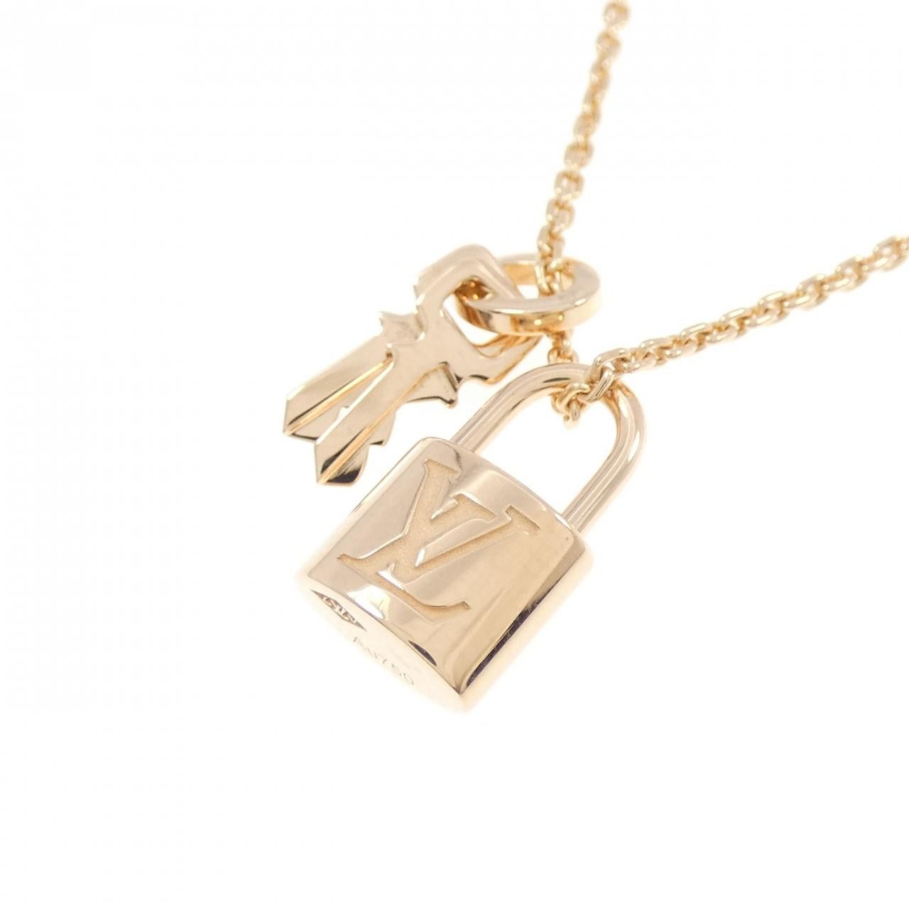 Louis Vuitton Louis Vuitton Louis Vuitton Pendentif Lockit 750 Pink Gold Necklace Precious Metal Necklace Q93341 DUTY FREE for USA Size ONE SIZE - 3 Thumbnail