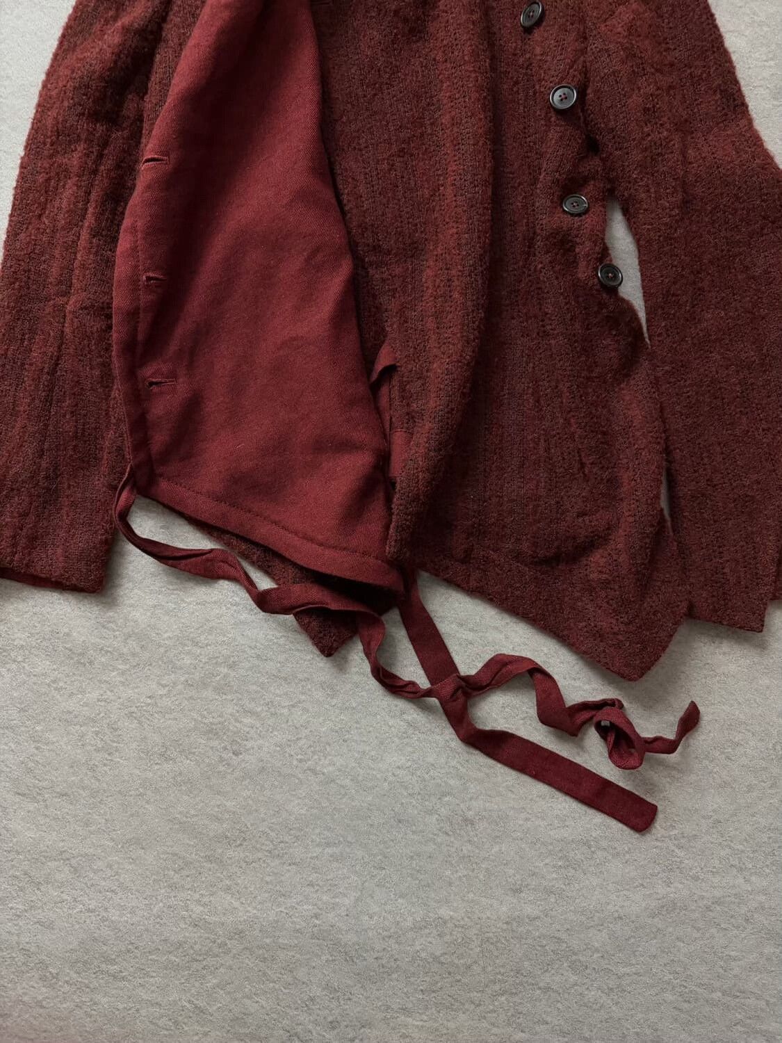 Ann Demeulemeester Ann Demeulemeester Bordeaux Wool Coat Size US M / EU 48-50 / 2 - 4 Thumbnail