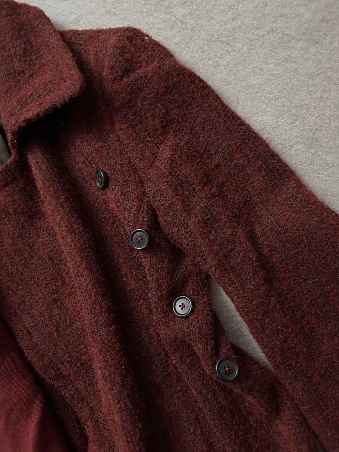 Ann Demeulemeester Ann Demeulemeester Bordeaux Wool Coat Size US M / EU 48-50 / 2 - 6 Thumbnail