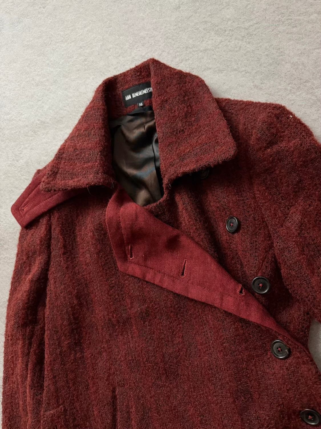 Ann Demeulemeester Ann Demeulemeester Bordeaux Wool Coat Size US M / EU 48-50 / 2 - 2 Thumbnail